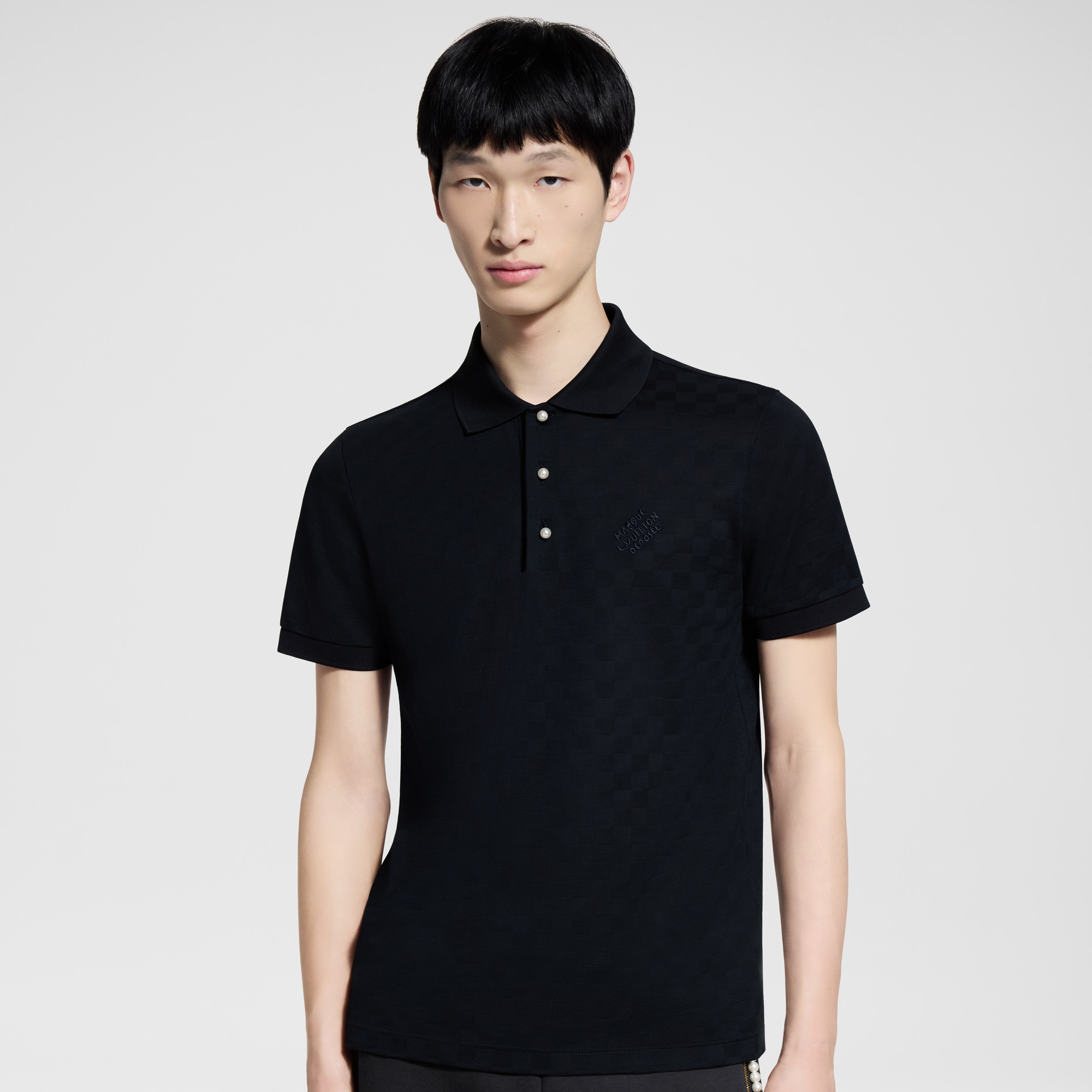 Damier Cotton Pique Polo  in Men