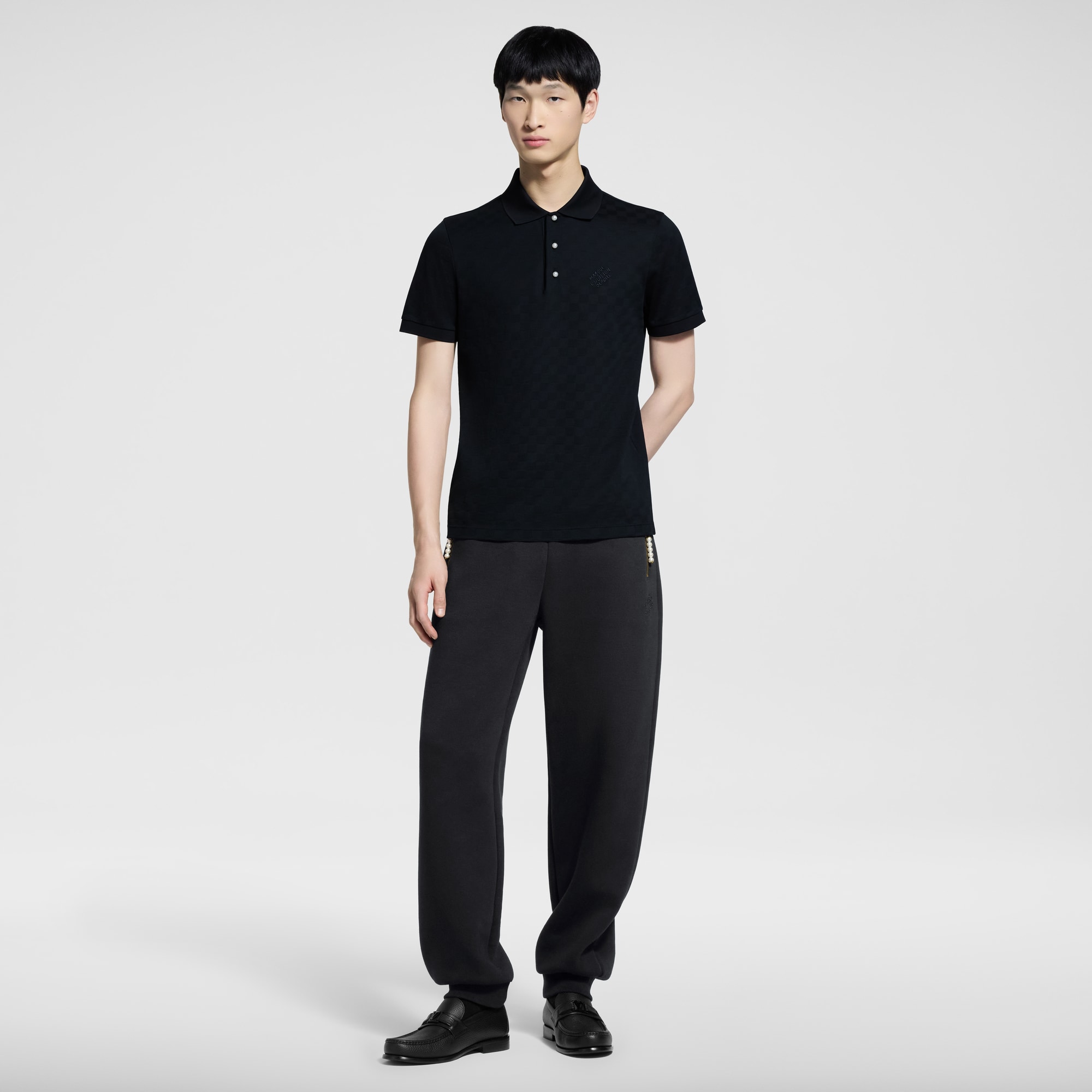 Damier Cotton Pique Polo  in Men