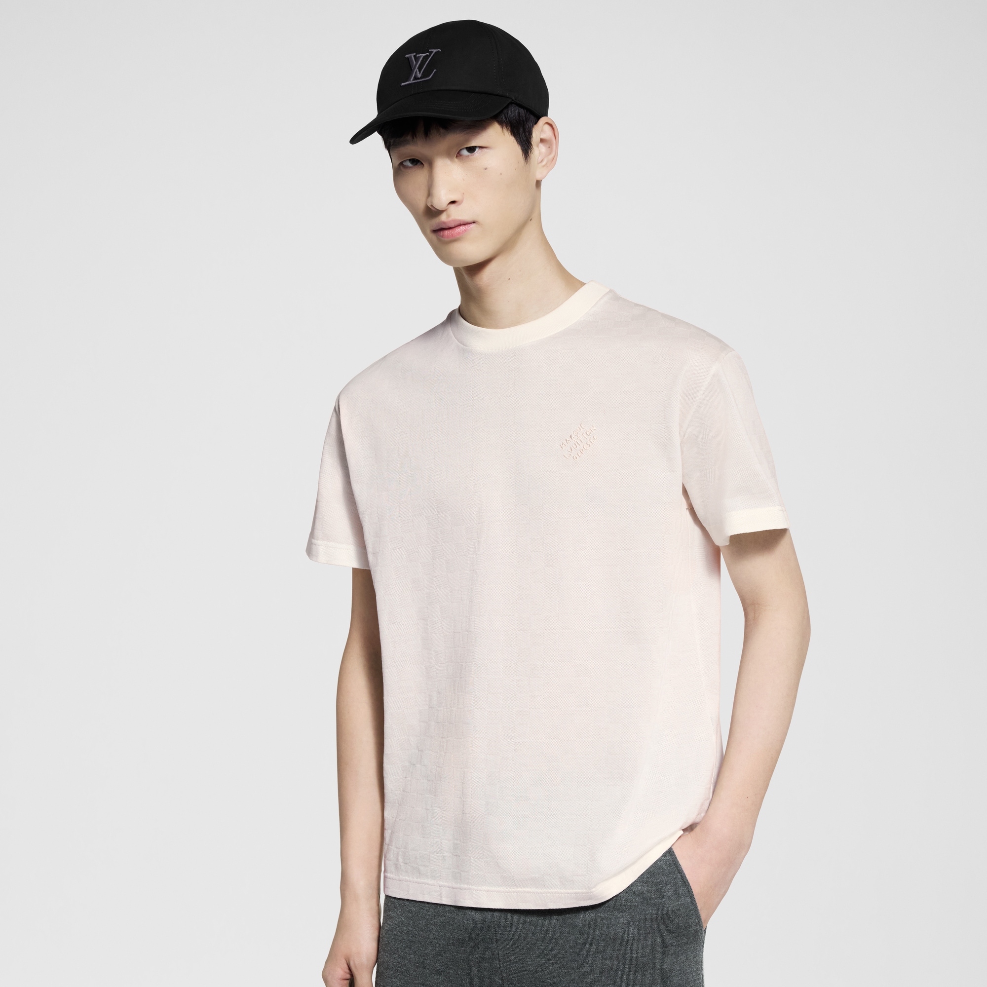 Damier Cotton Pique T-Shirt  in Men