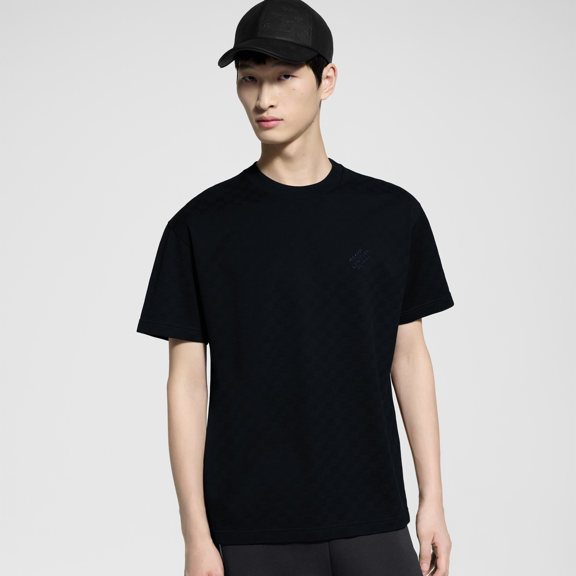 Damier Cotton Pique T-Shirt  in Men