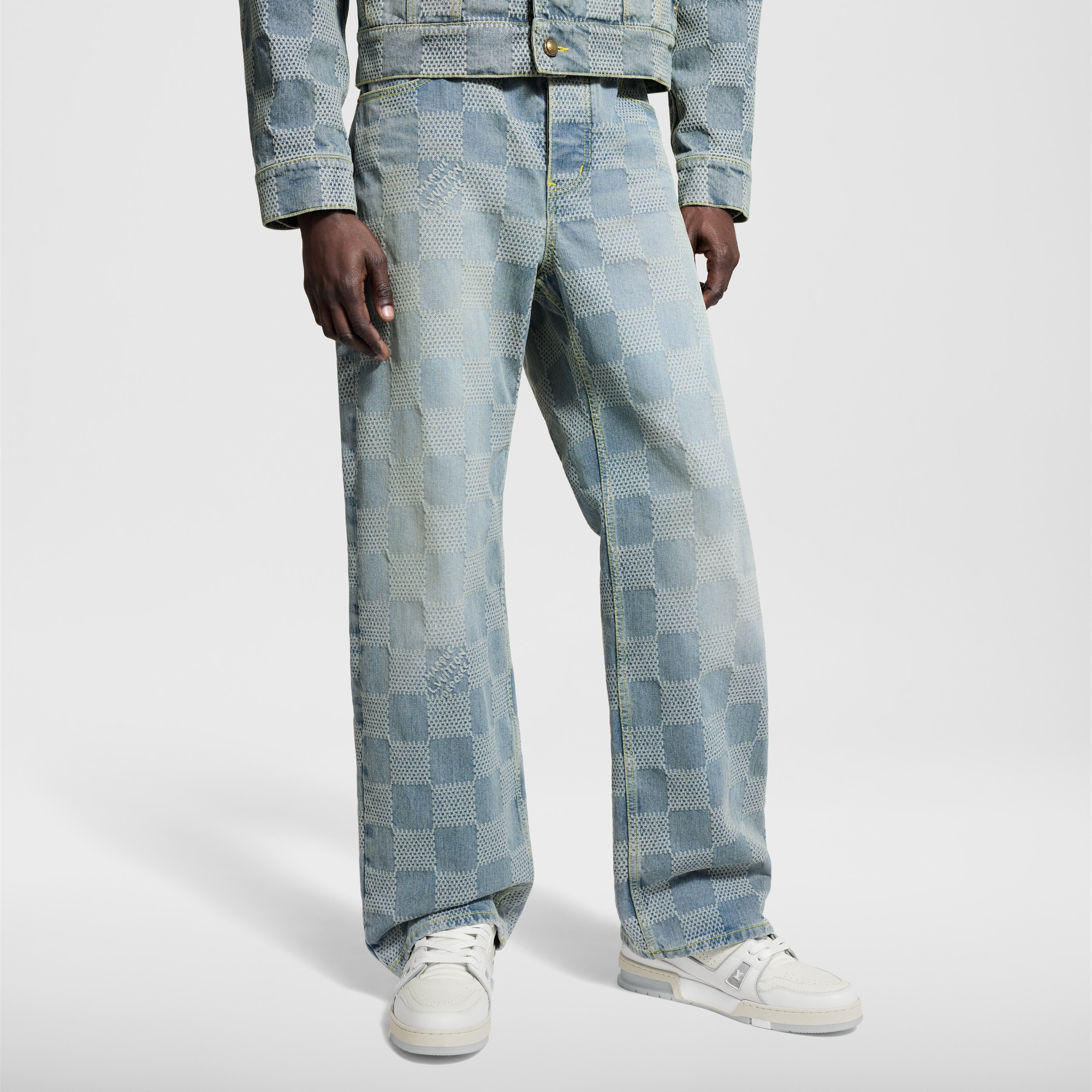 Damier Denim Skate Pants     in Men