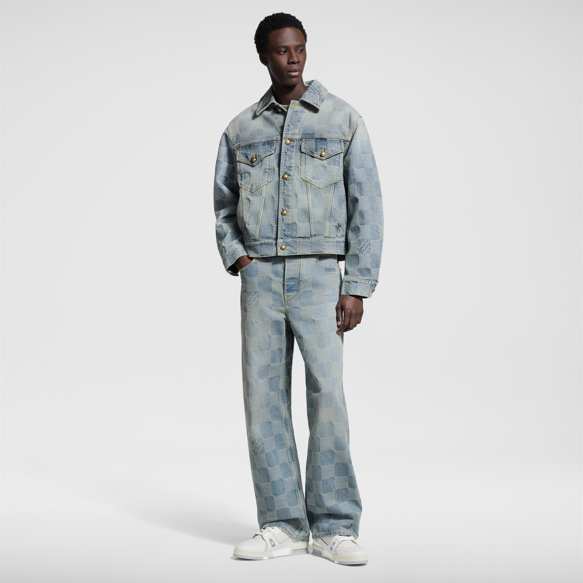 Damier Denim Skate Pants     in Men