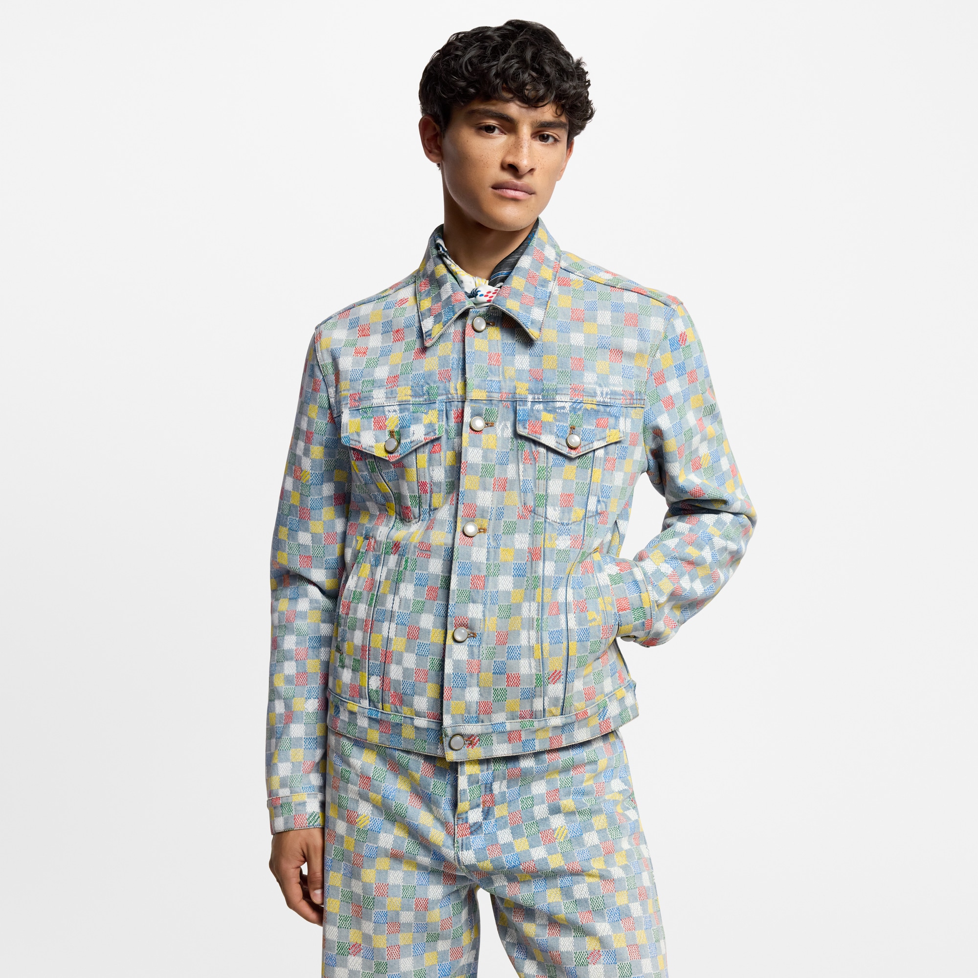 Damier Denim Trucker Jacket  in Men