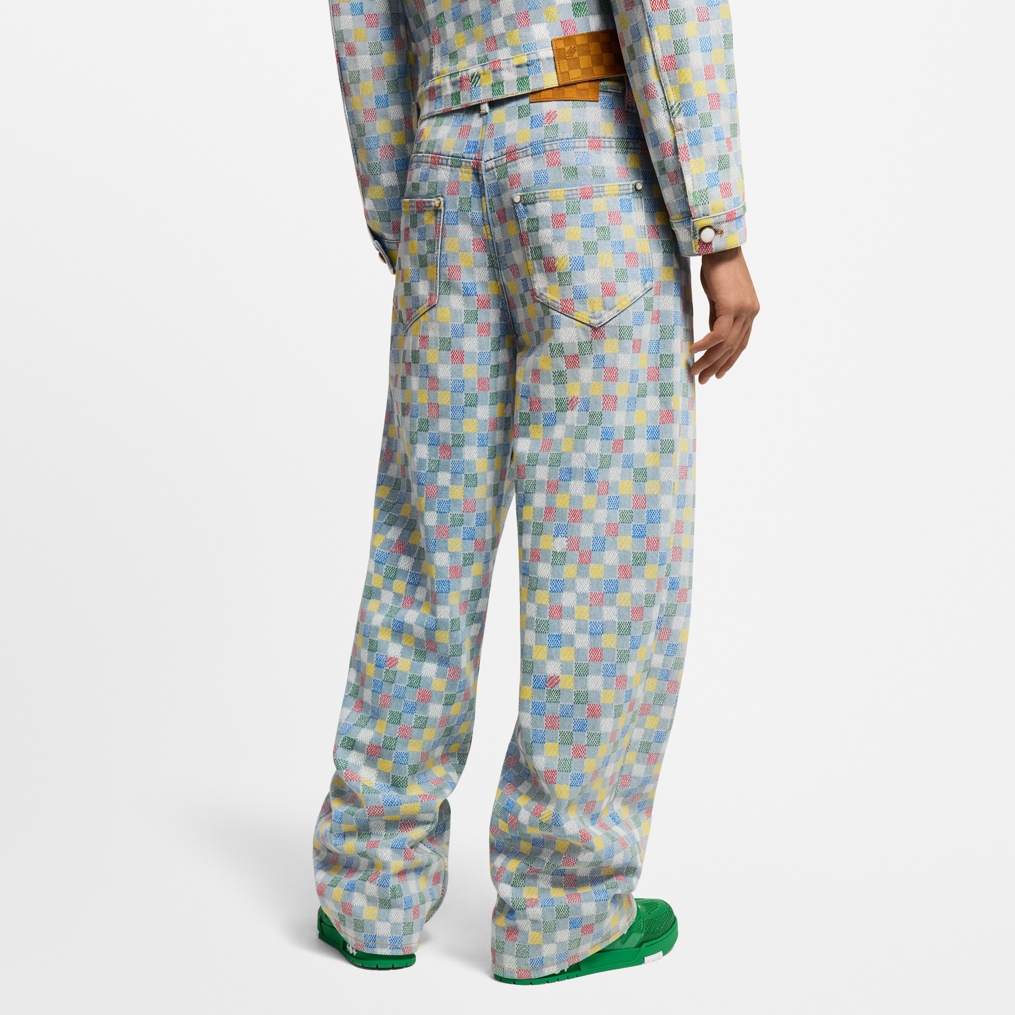 Damier Denim Wide-Leg Pants  in Men