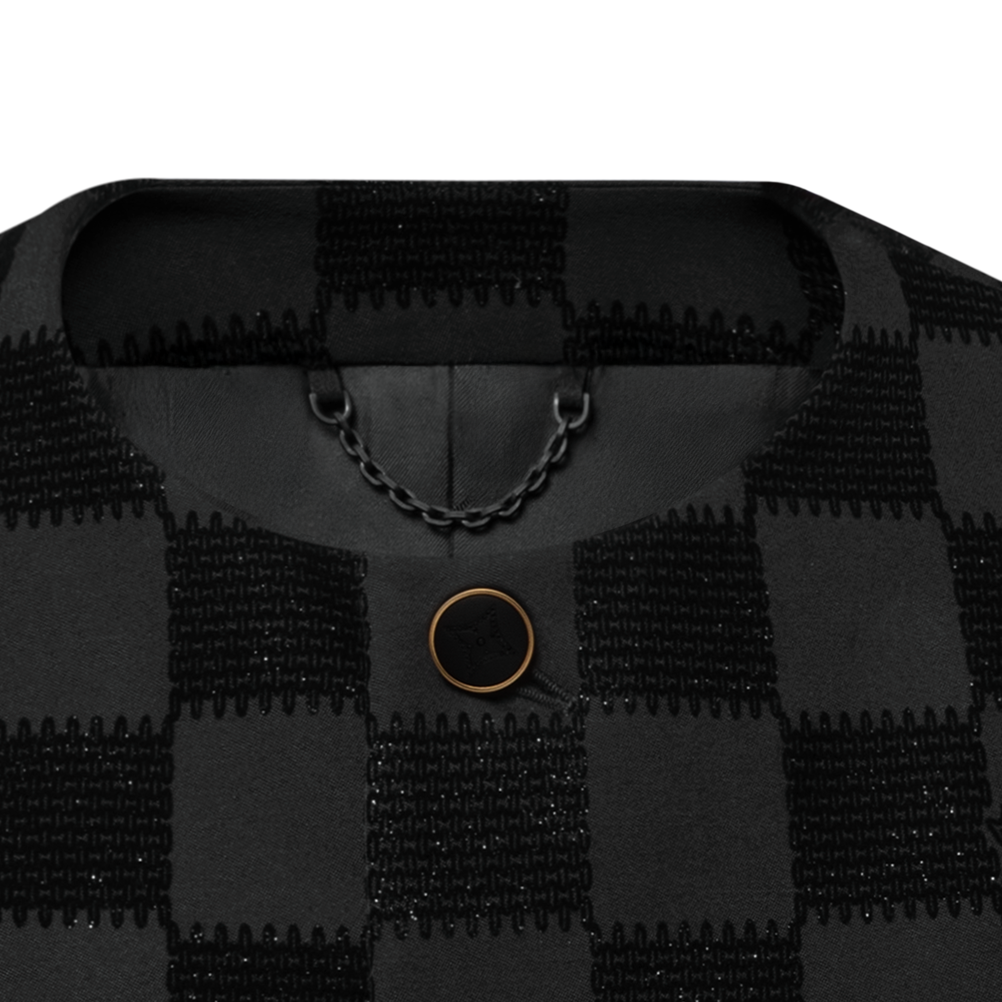 Damier Flock Collarless Jacket  in Men