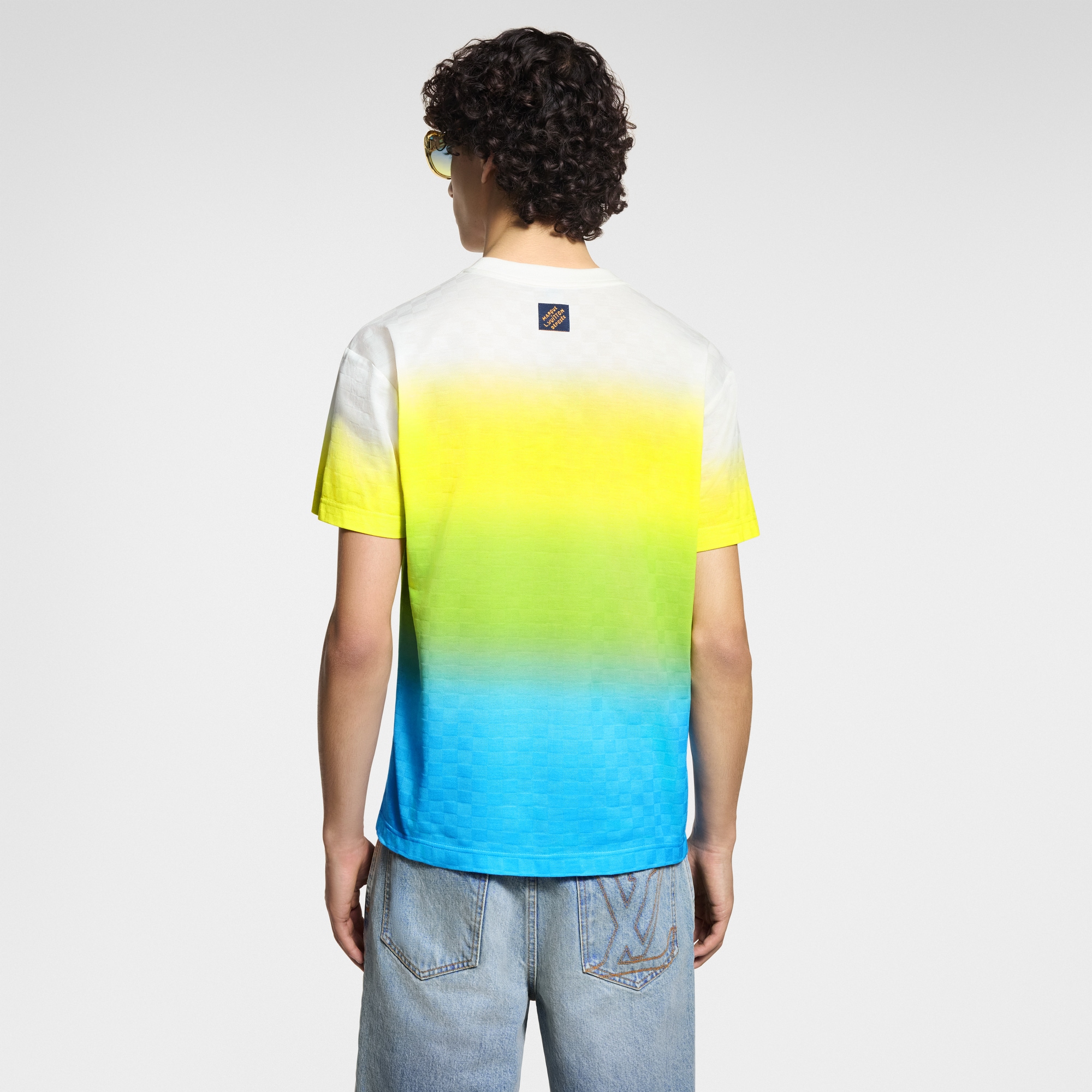 Damier Gradient Jacquard Cotton T-Shirt  in Men