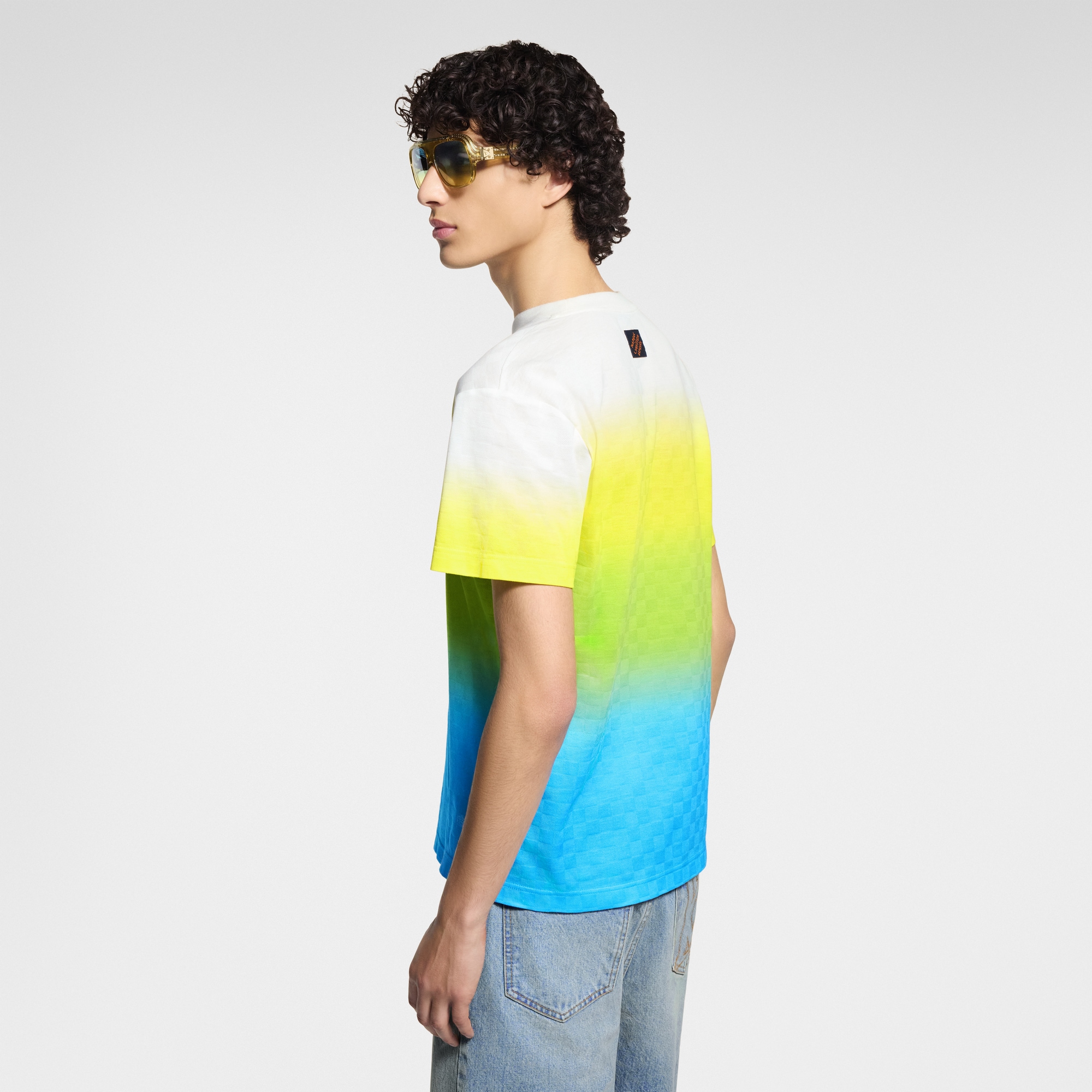 Damier Gradient Jacquard Cotton T-Shirt  in Men