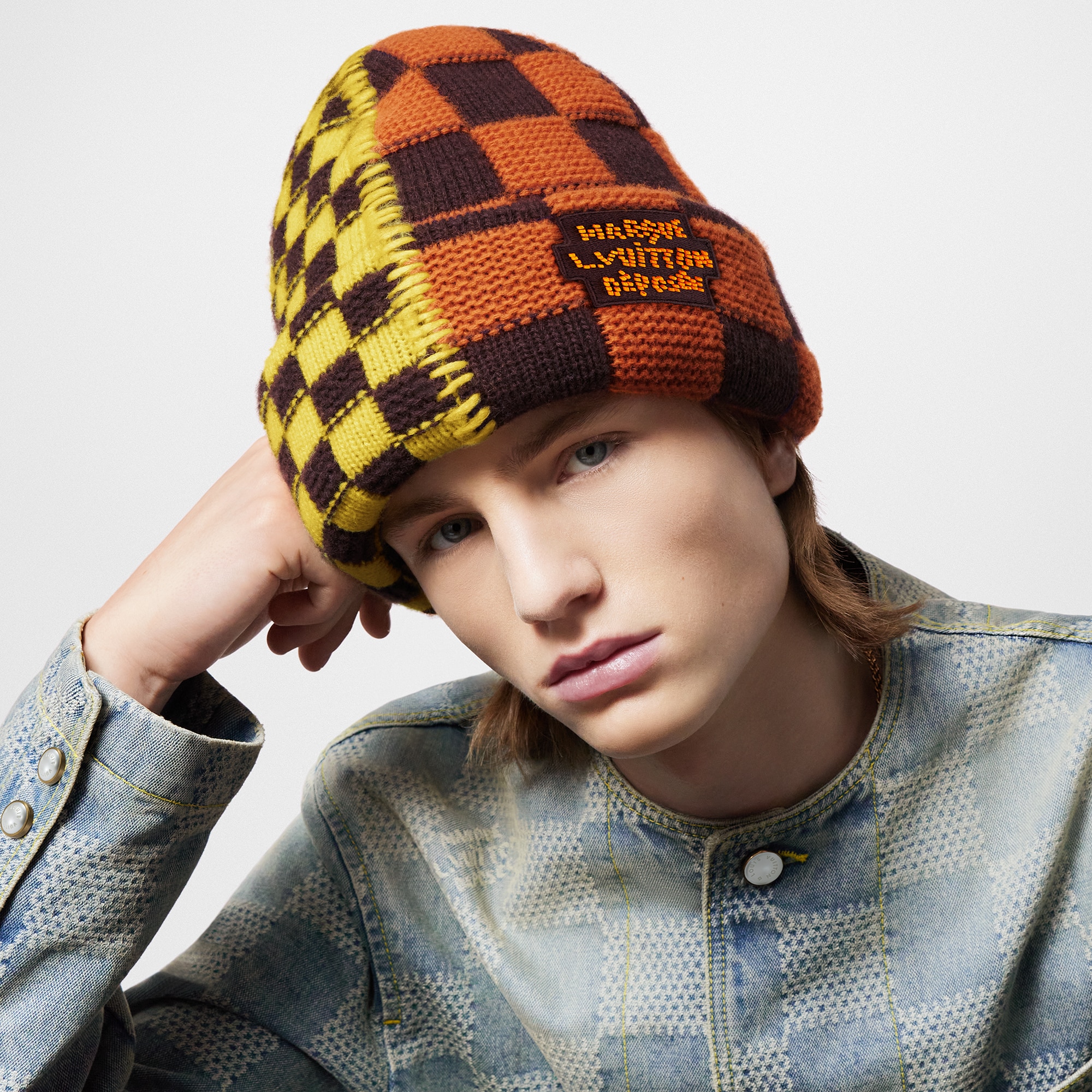 Damier Pop Split Beanie S00 in Men