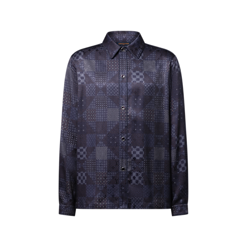 Damier Silk Blend Pajama Shirt in Men's New In Men } collections by Louis Vuitton (Product zoom)