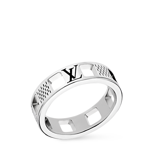 Damier Staples Cut Out Ring S00 in Men's Fashion Jewelry Rings collections by Louis Vuitton (Product zoom)