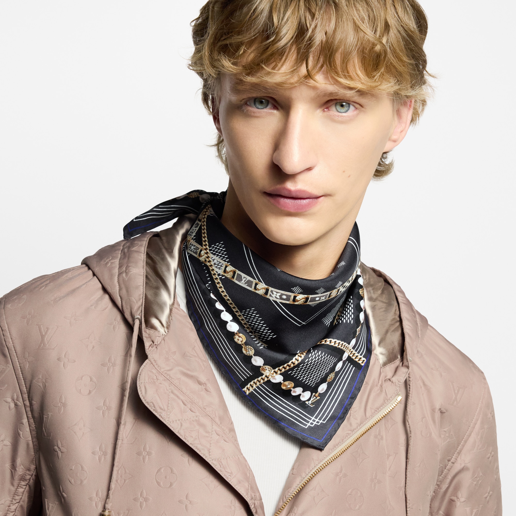 Damier Tied Up Silk Bandana S00 in Men