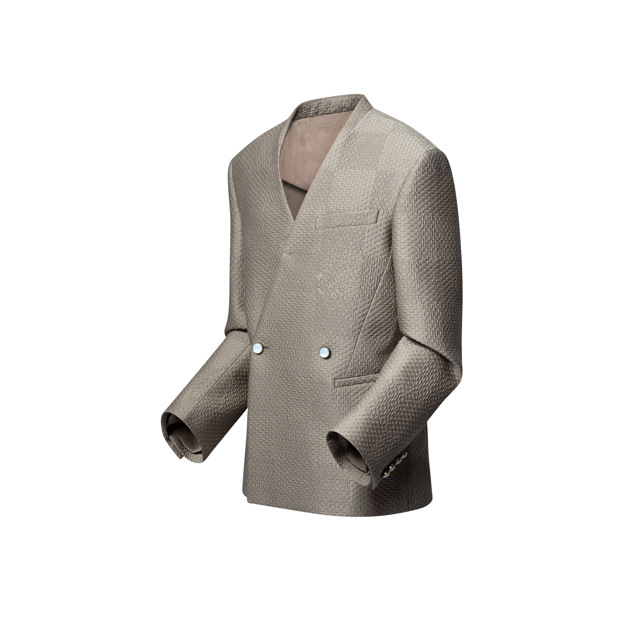 Damier Wool-Silk Jacquard Double-Breasted Jacket  in Men