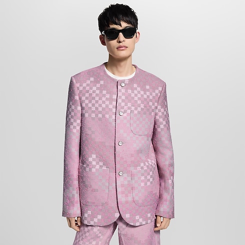 Damoflage Collarless Tweed Jacket in Men's Ready to Wear Blazers and Jackets collections by Louis Vuitton (Product zoom)