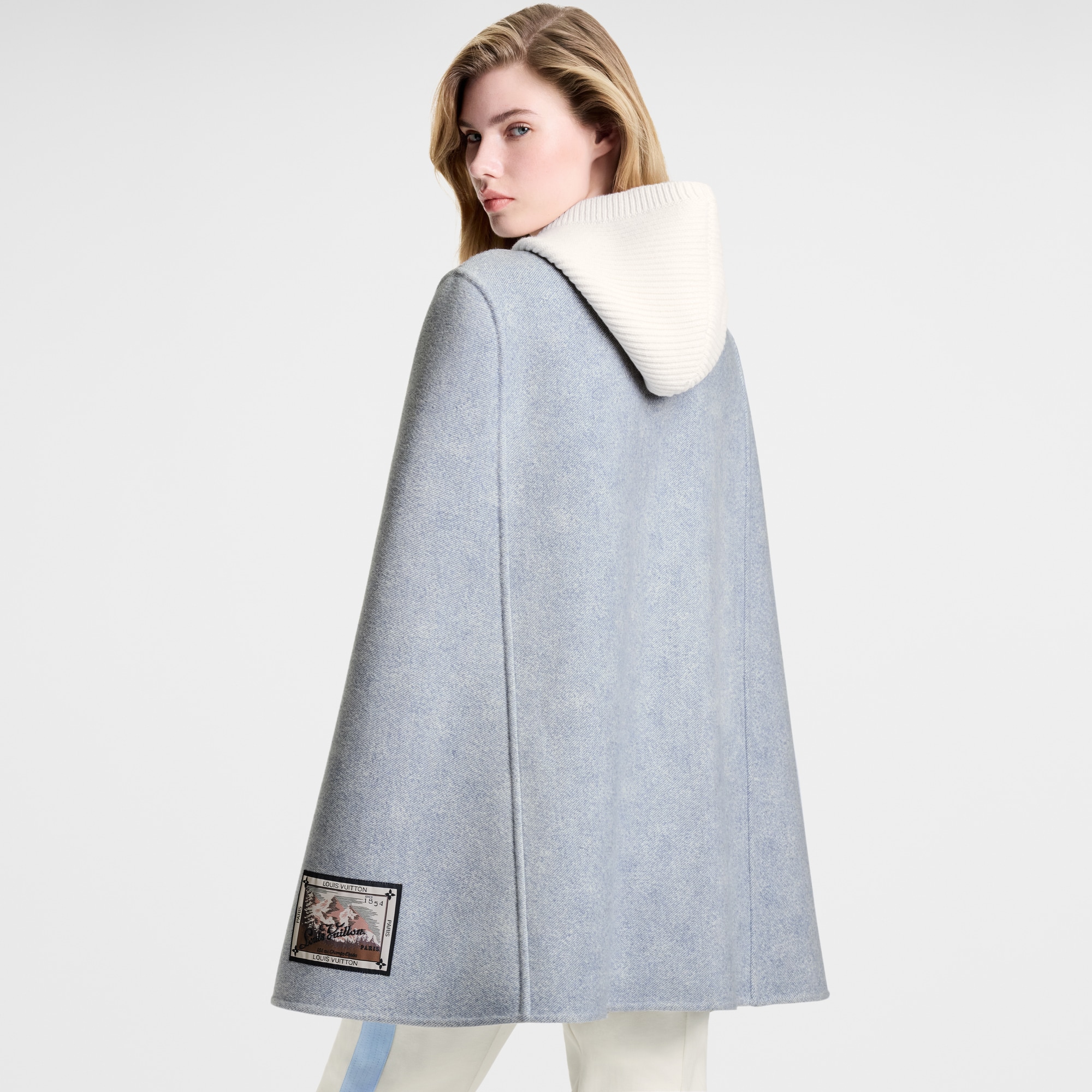 Denim-Effect Double Face Cape  in Women