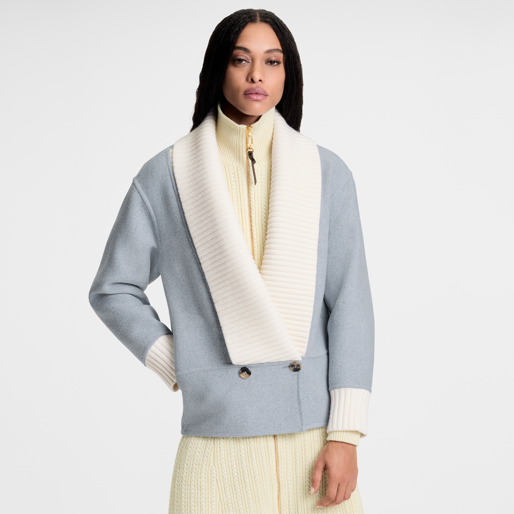 Denim-Effect Double Face Jacket  in Women