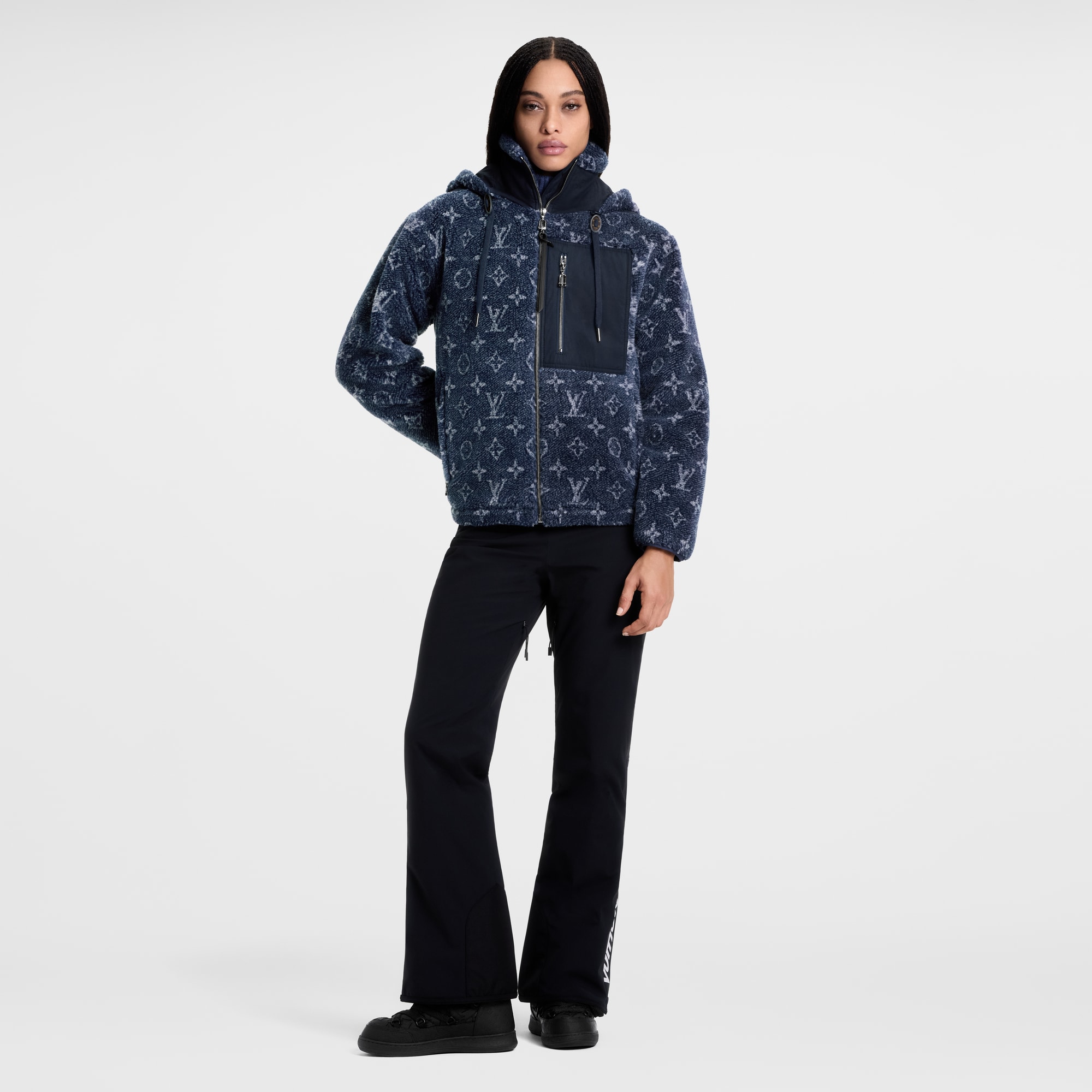 Denim-Effect Monogram Fleece Jacket  in Women