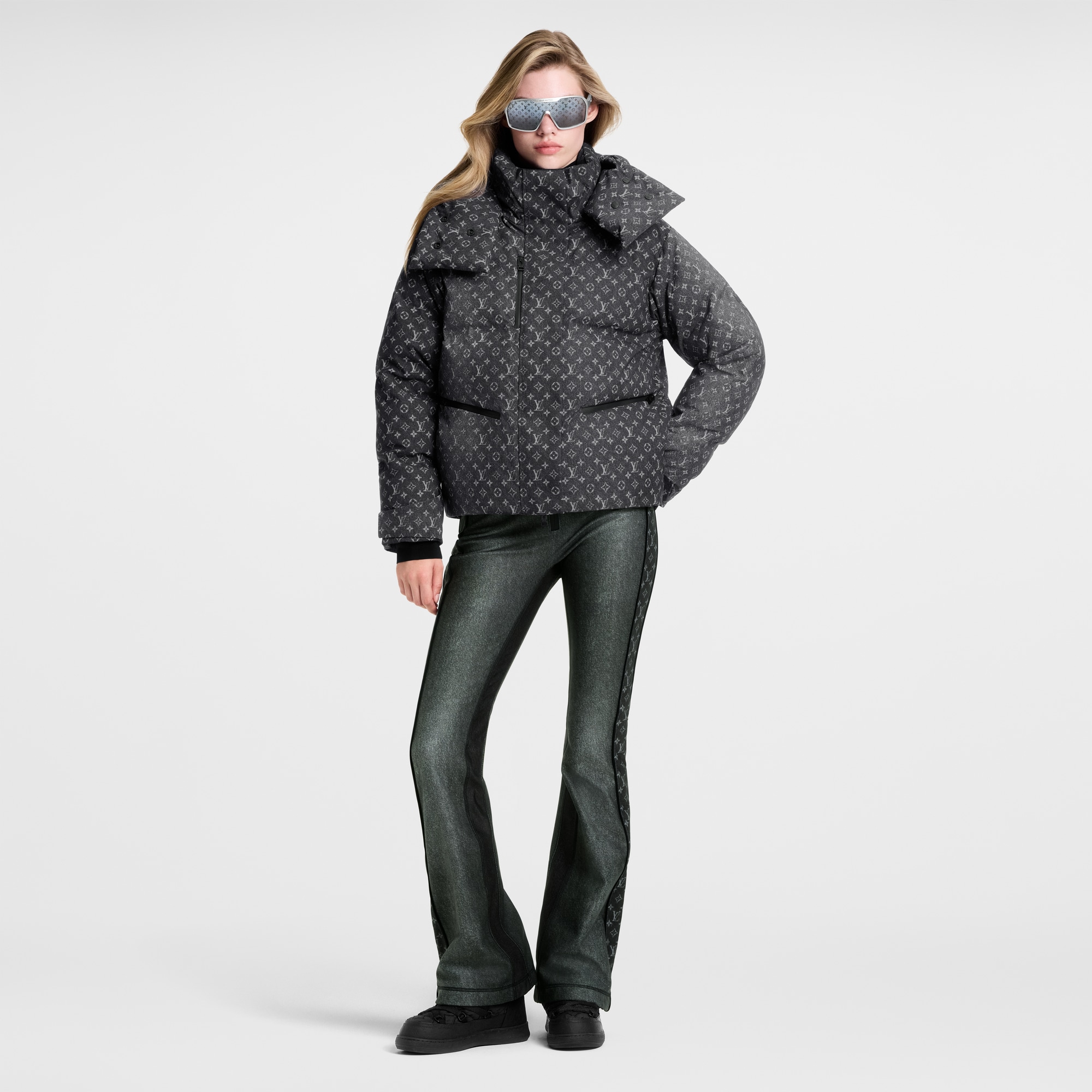 Denim-Effect Monogram Ski Jacket  in Women