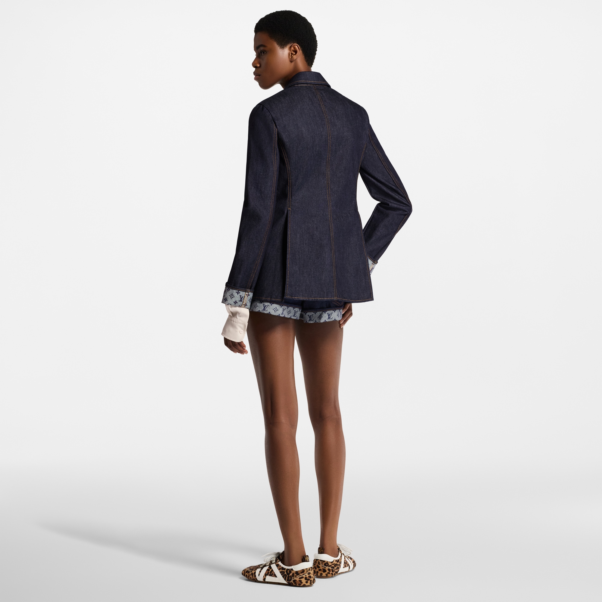 Denim Preppy Blazer  in Women