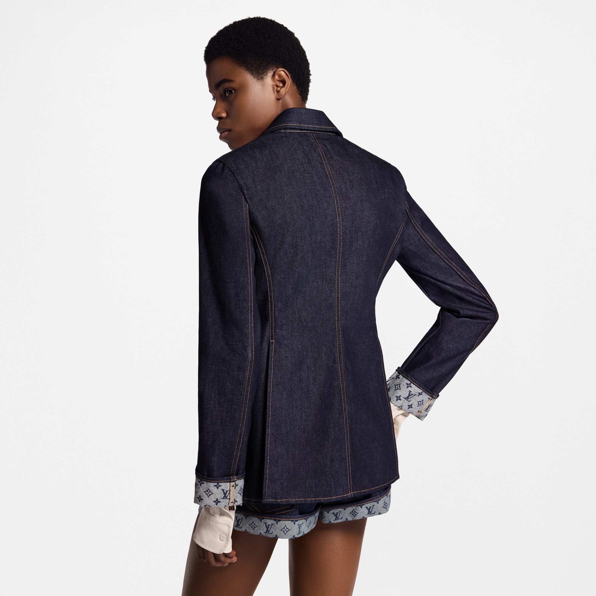 Denim Preppy Blazer  in Women