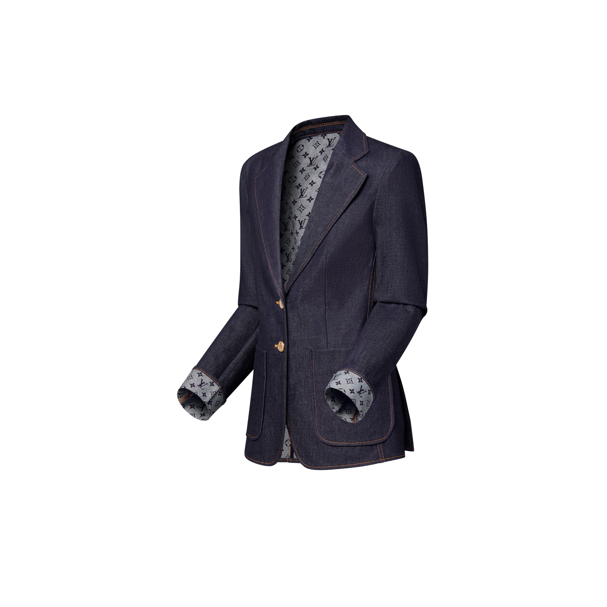 Denim Preppy Blazer  in Women