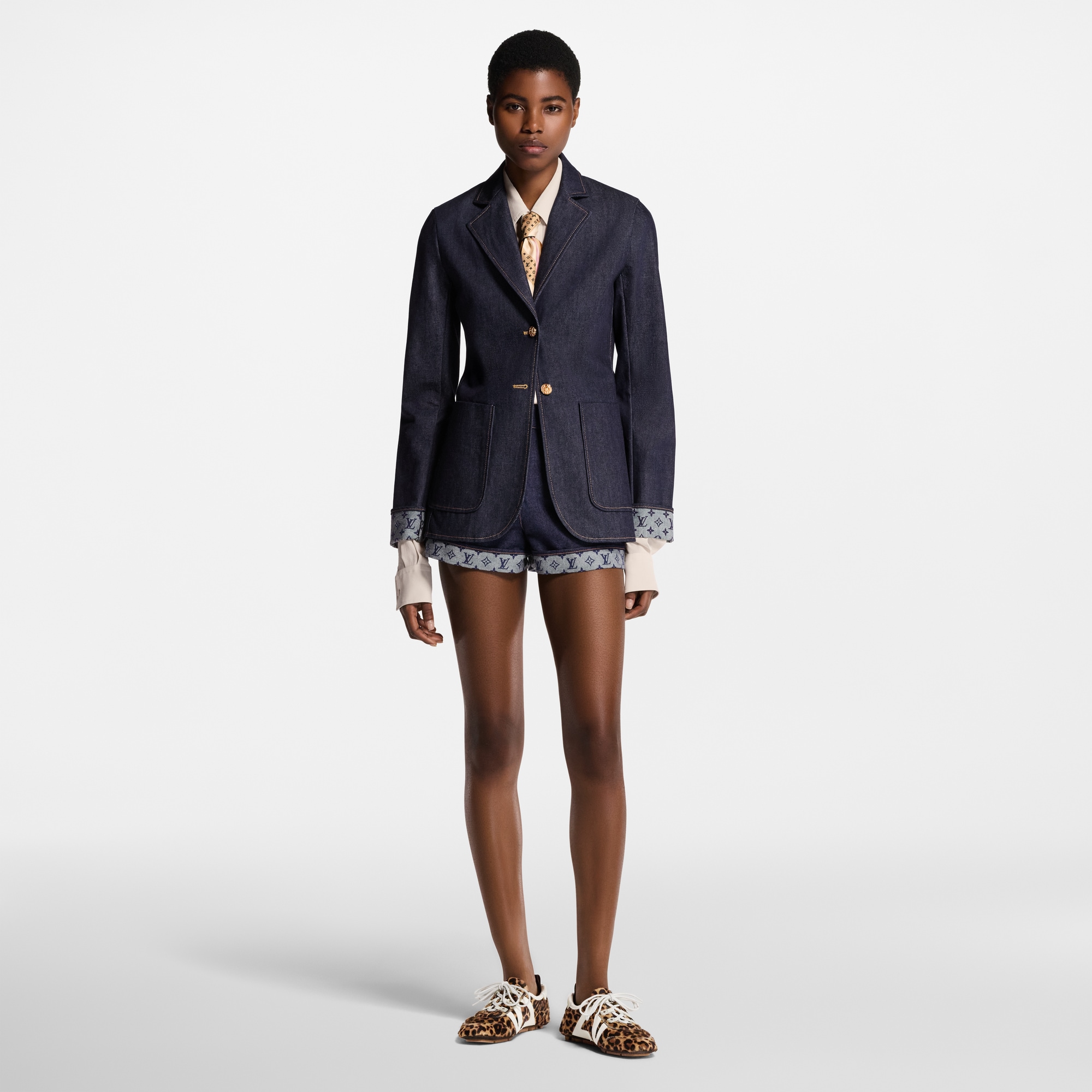 Denim Preppy Blazer  in Women