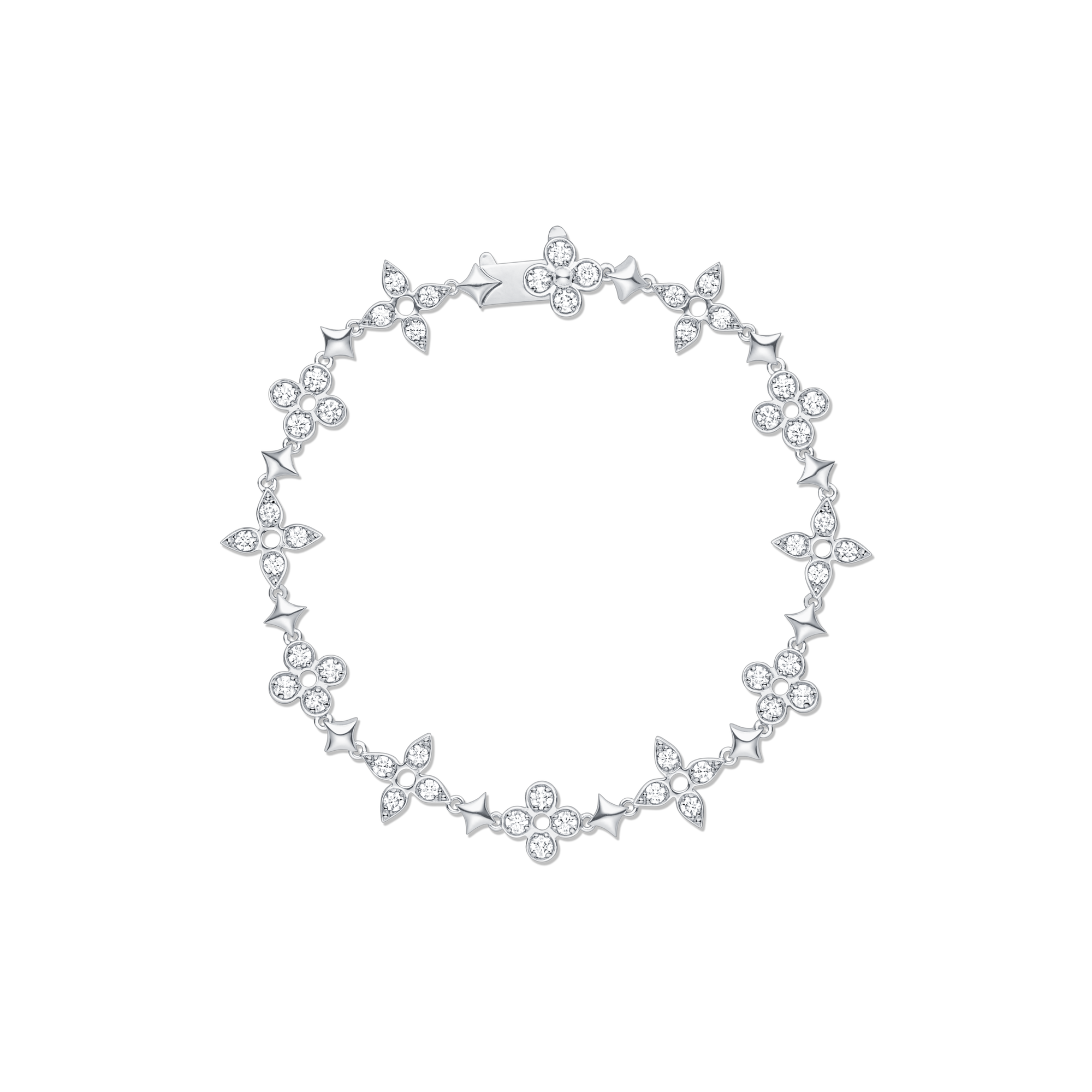 Dentelle One Row Bracelet, White Gold And Diamonds  in Jewelry