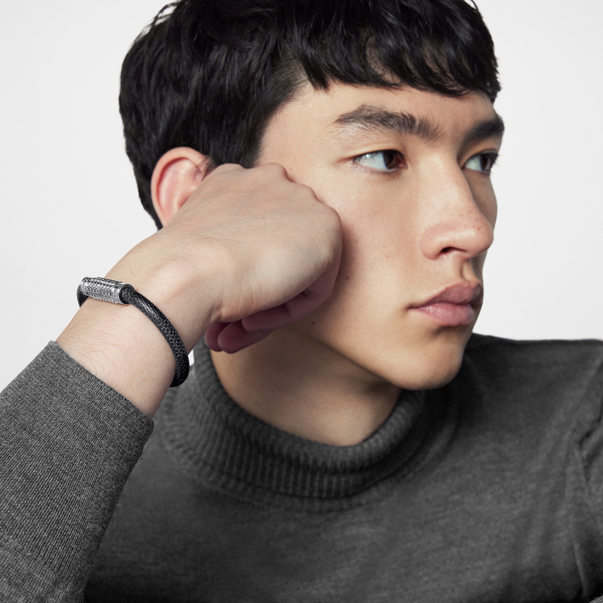 Digit Bracelet Damier Graphite Canvas in Men