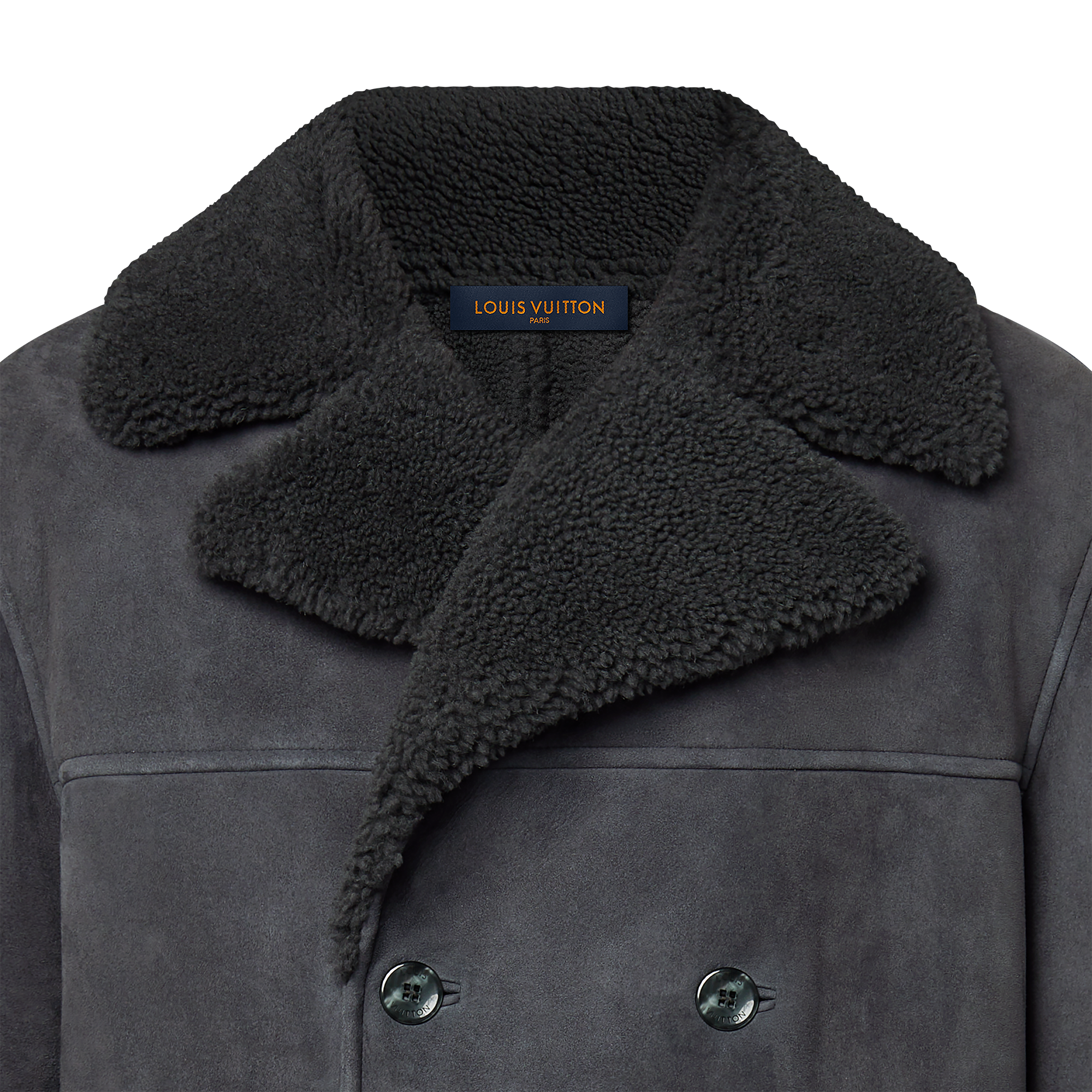 Double-Breasted Shearling Coat  in Men