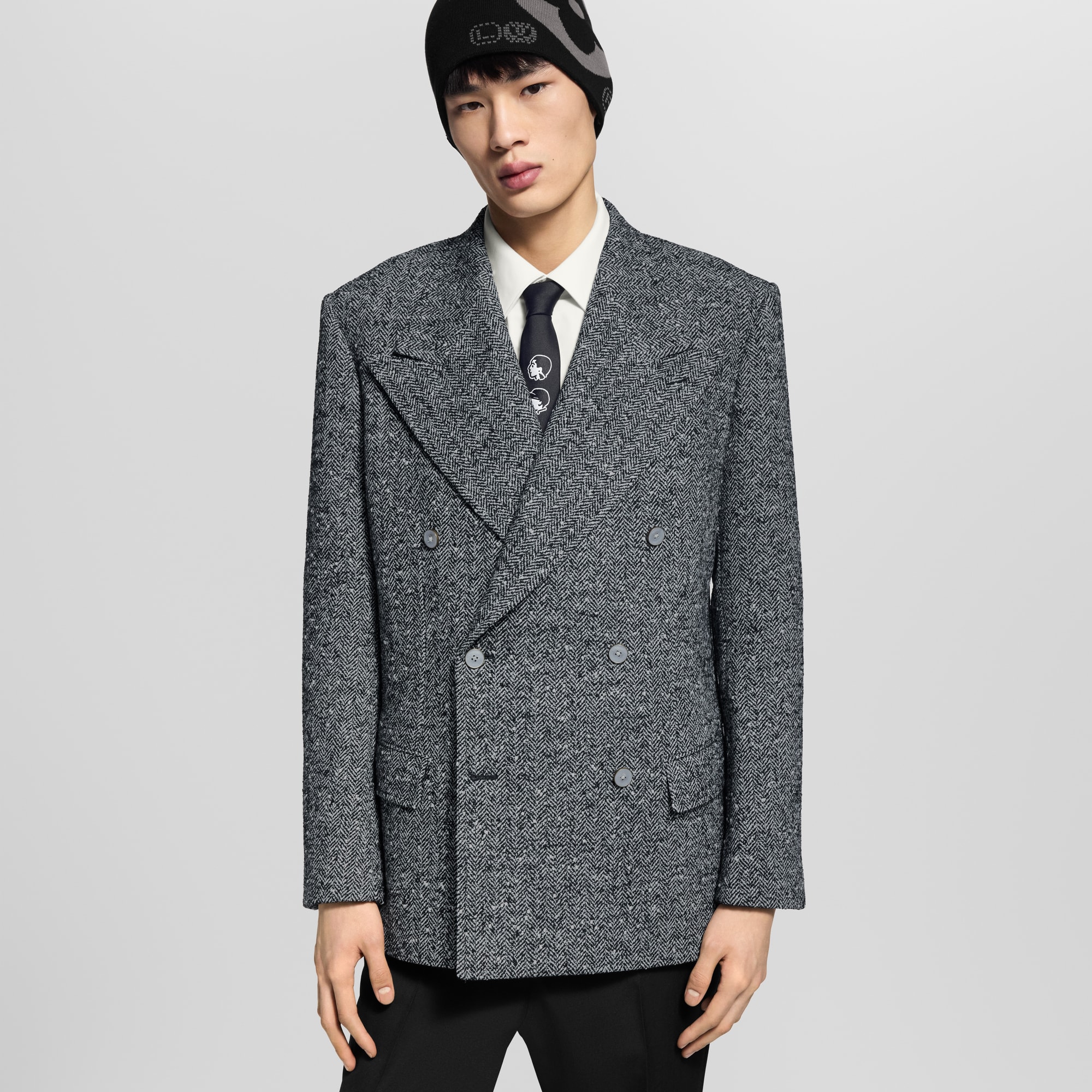 Double-Breasted Tweed Jacket  in Men