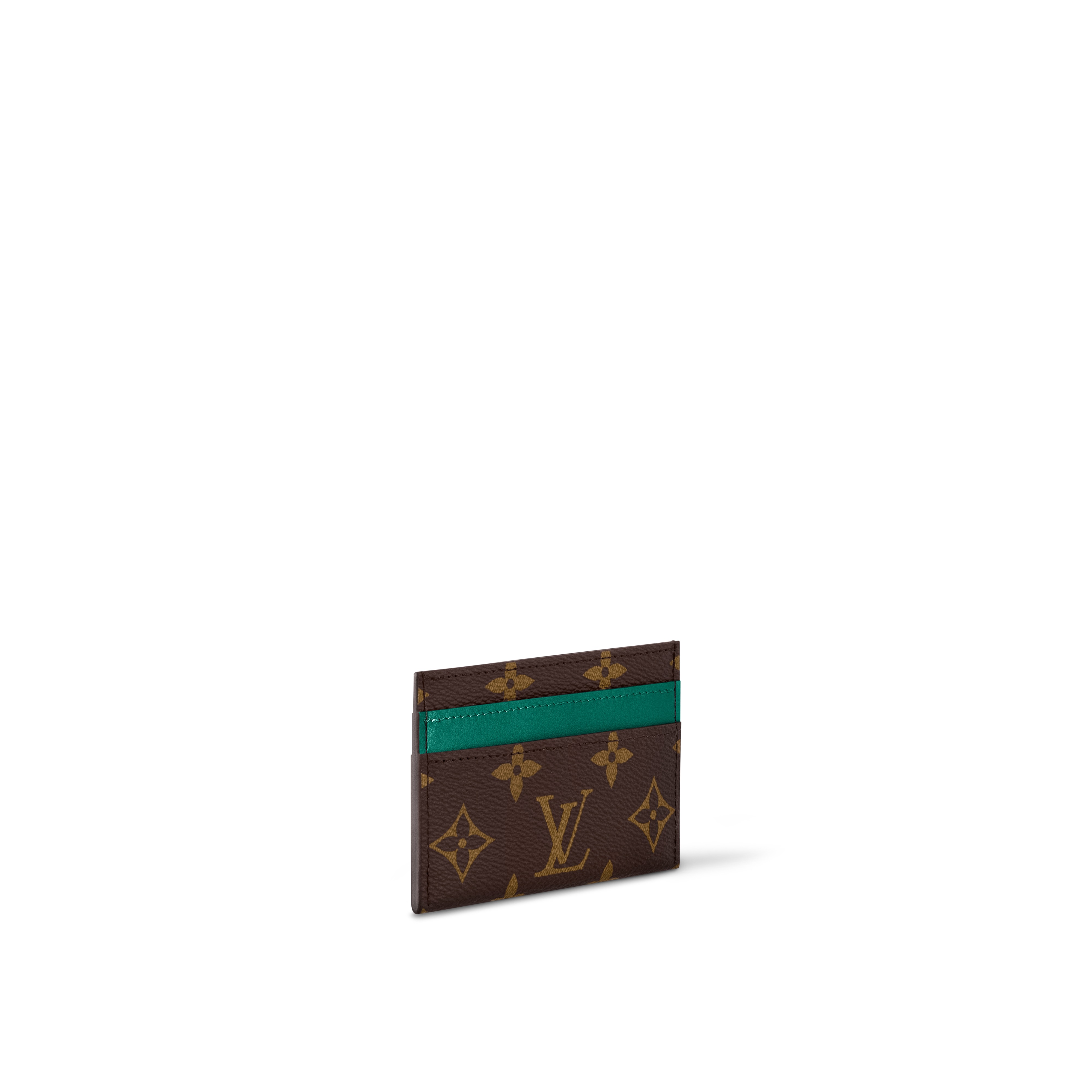 Double Card Holder Monogram Macassar Canvas in Women