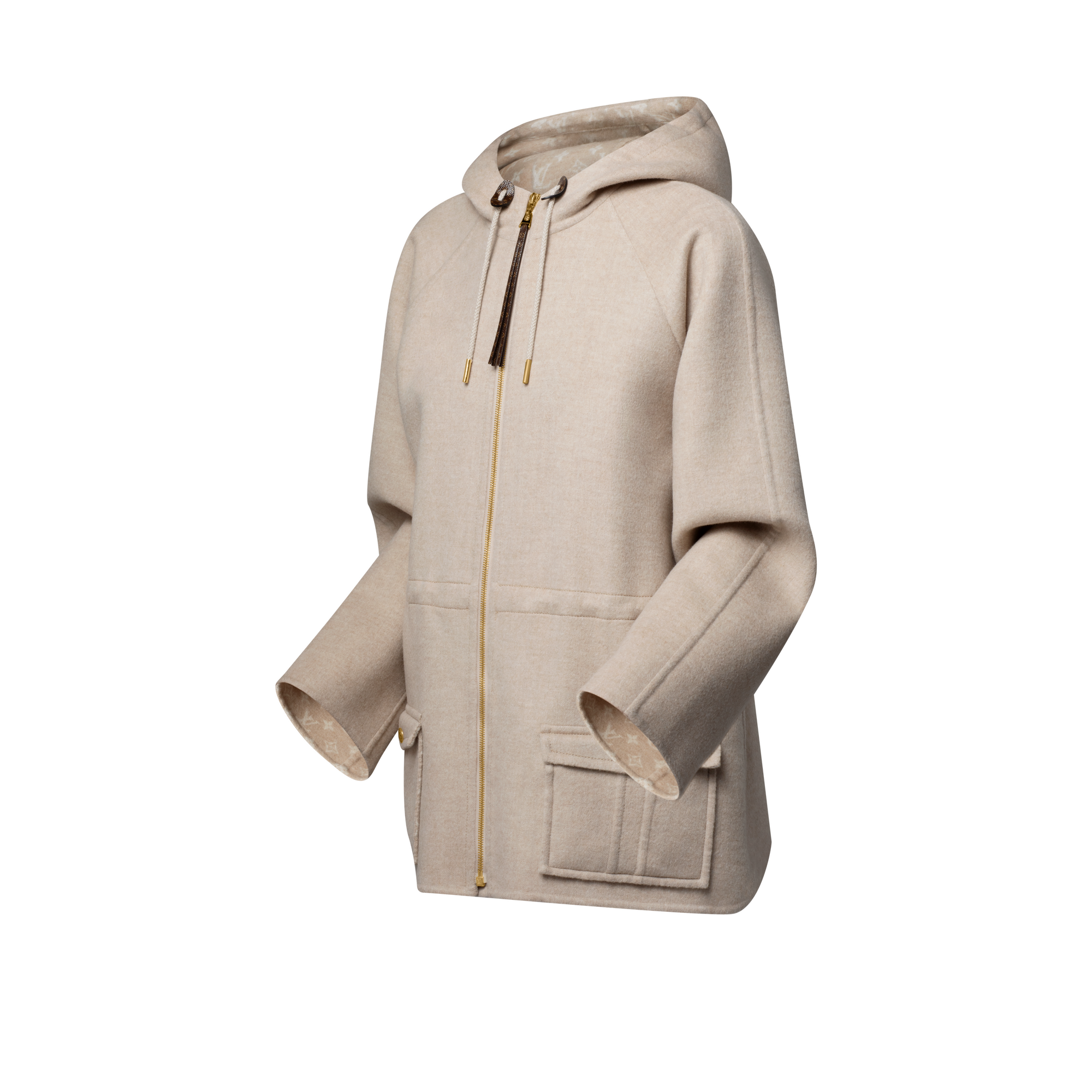 Double Face Hooded Parka  in Women