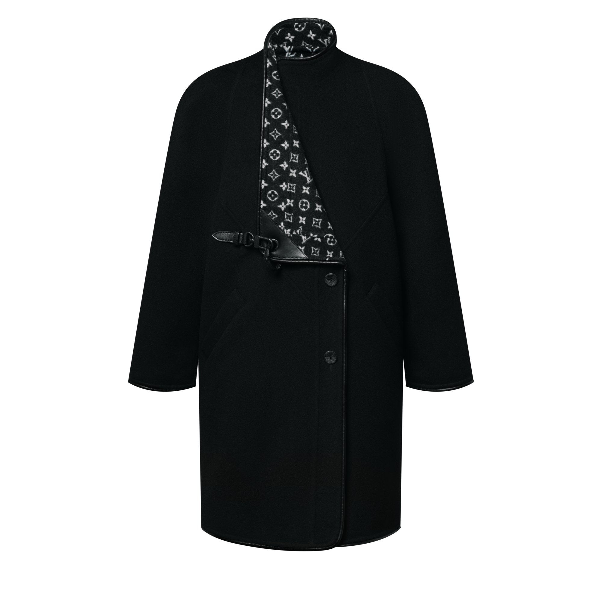 Double Face Long Clip Front Coat  in Women