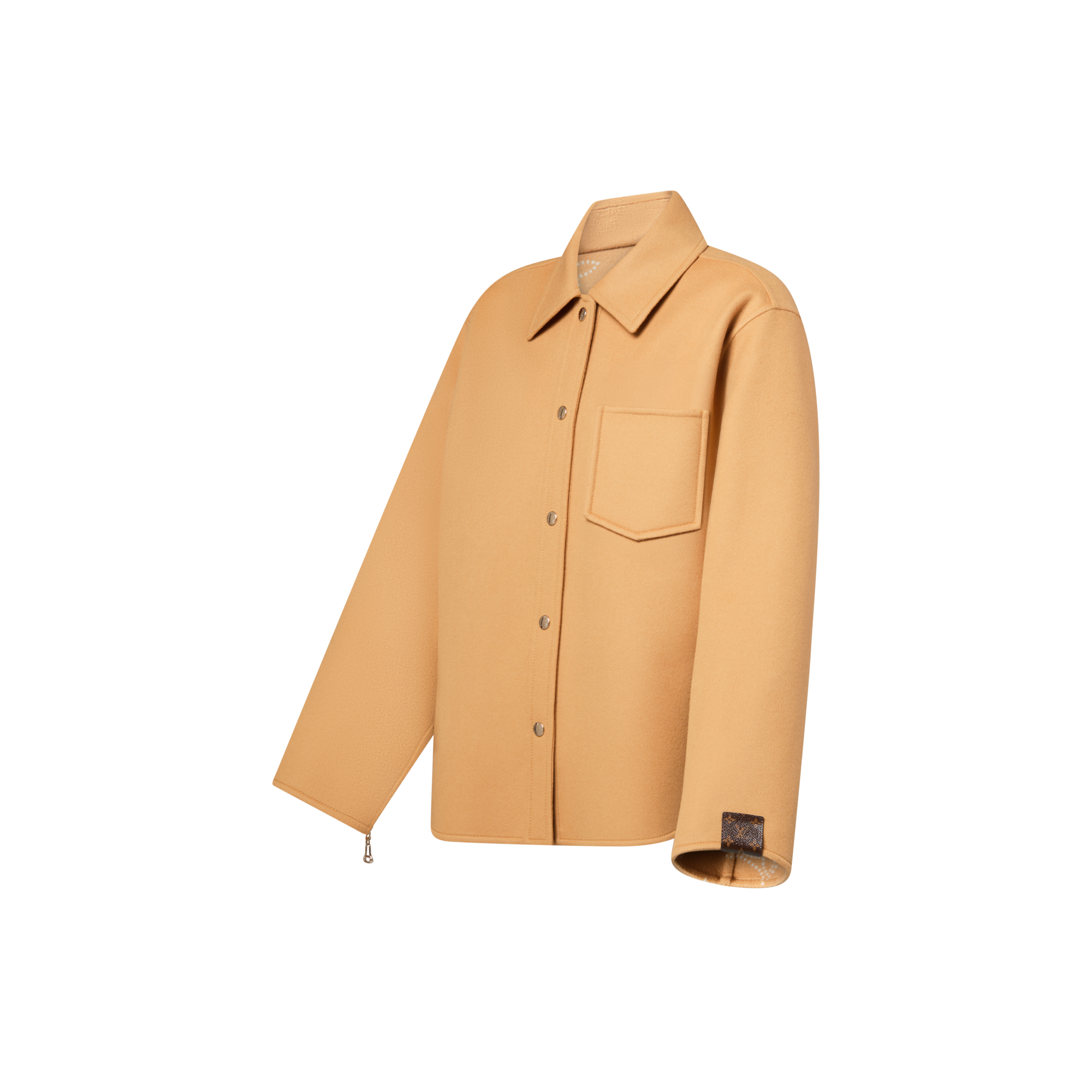 Double Face Zipper Sleeve Overshirt  in Women