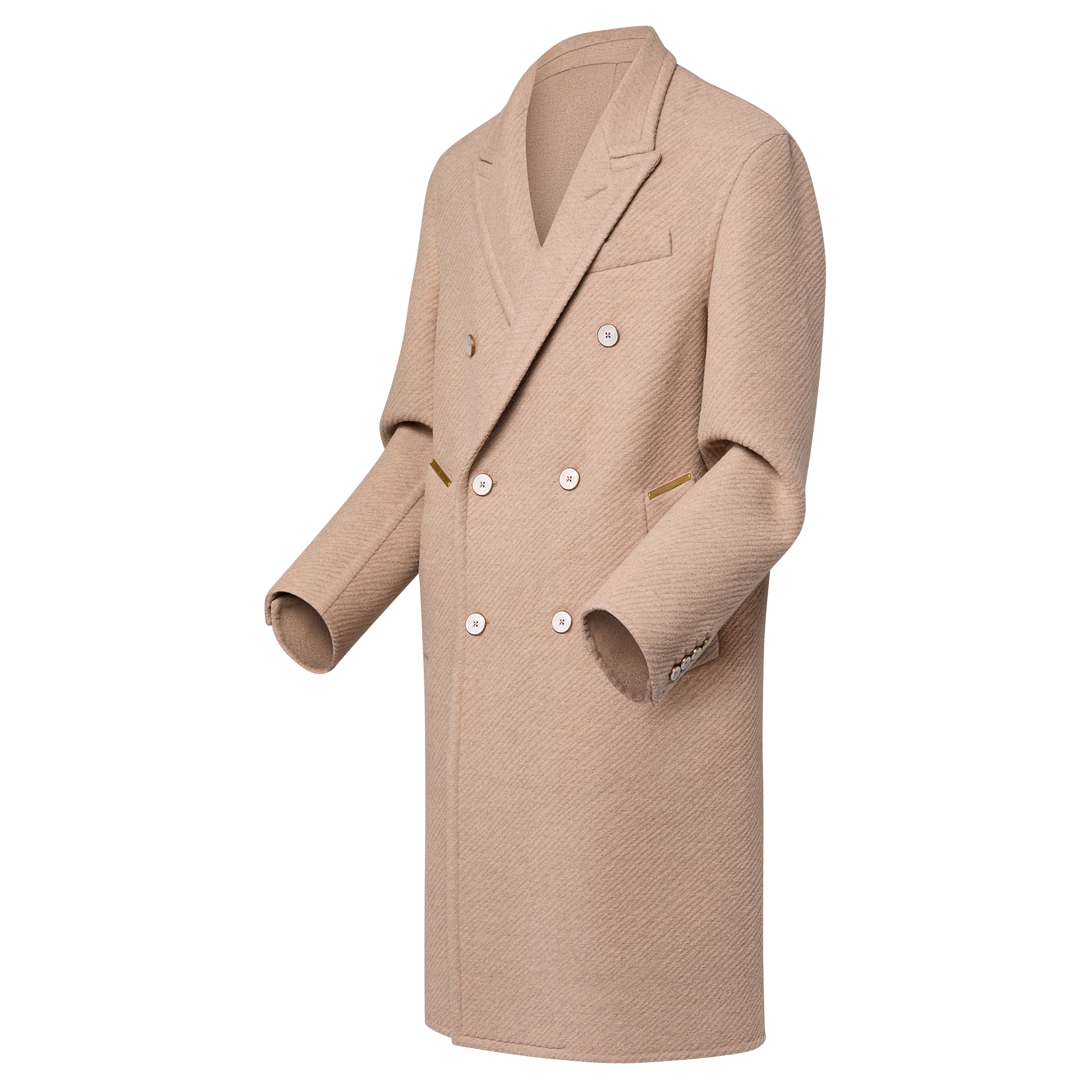 Doubleface Silk And Wool-Blend Double-Breasted Coat  in Men