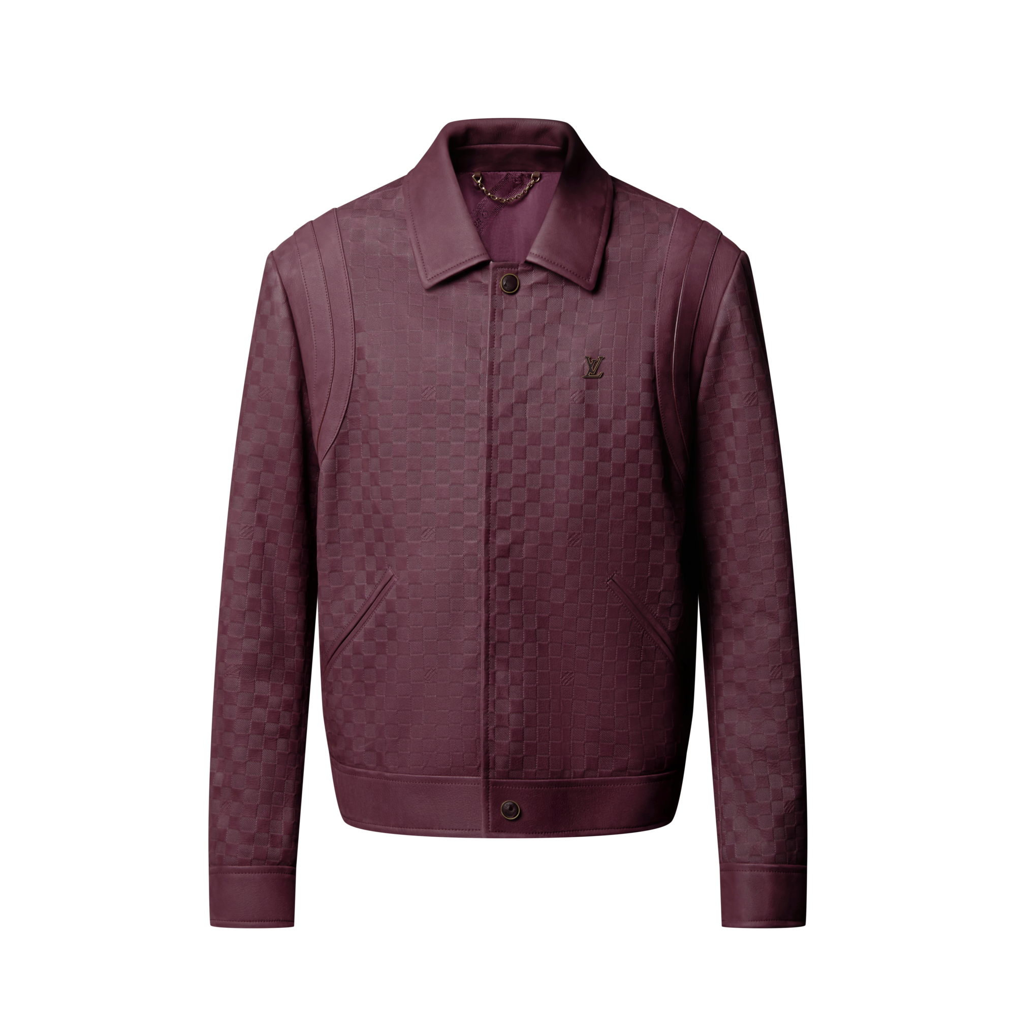 Embossed Damier Leather Blouson  in Men