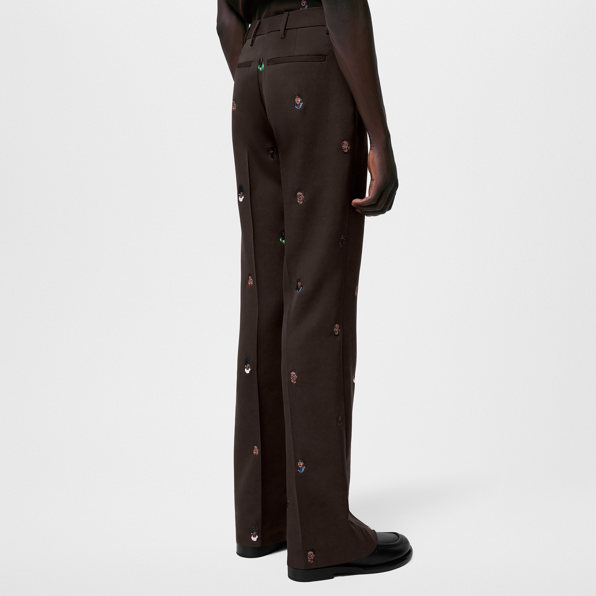 Embroidered Classic Flared Pants  in Men