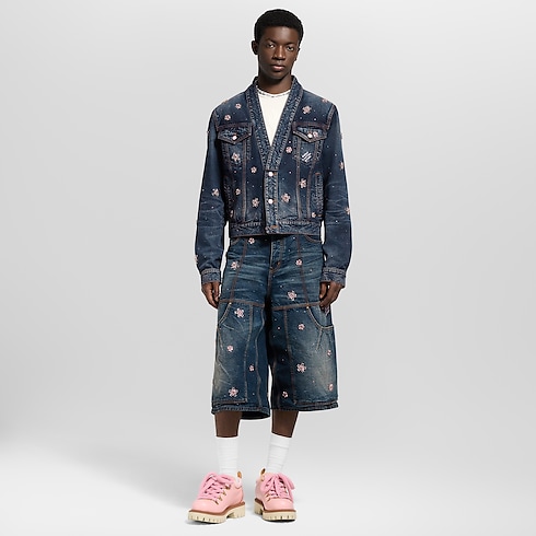 Embroidered Denim Kimono Jacket in Men's Ready to Wear Outerwear and Coats collections by Louis Vuitton (Product zoom)