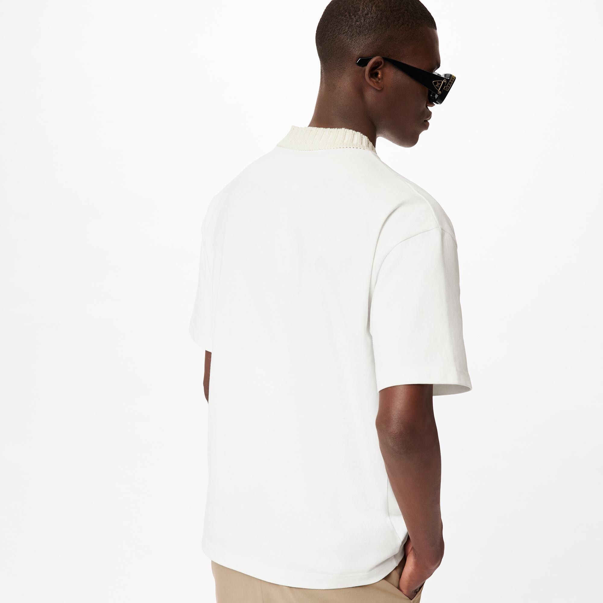 Embroidered Louis Vuitton Mockneck Tee 