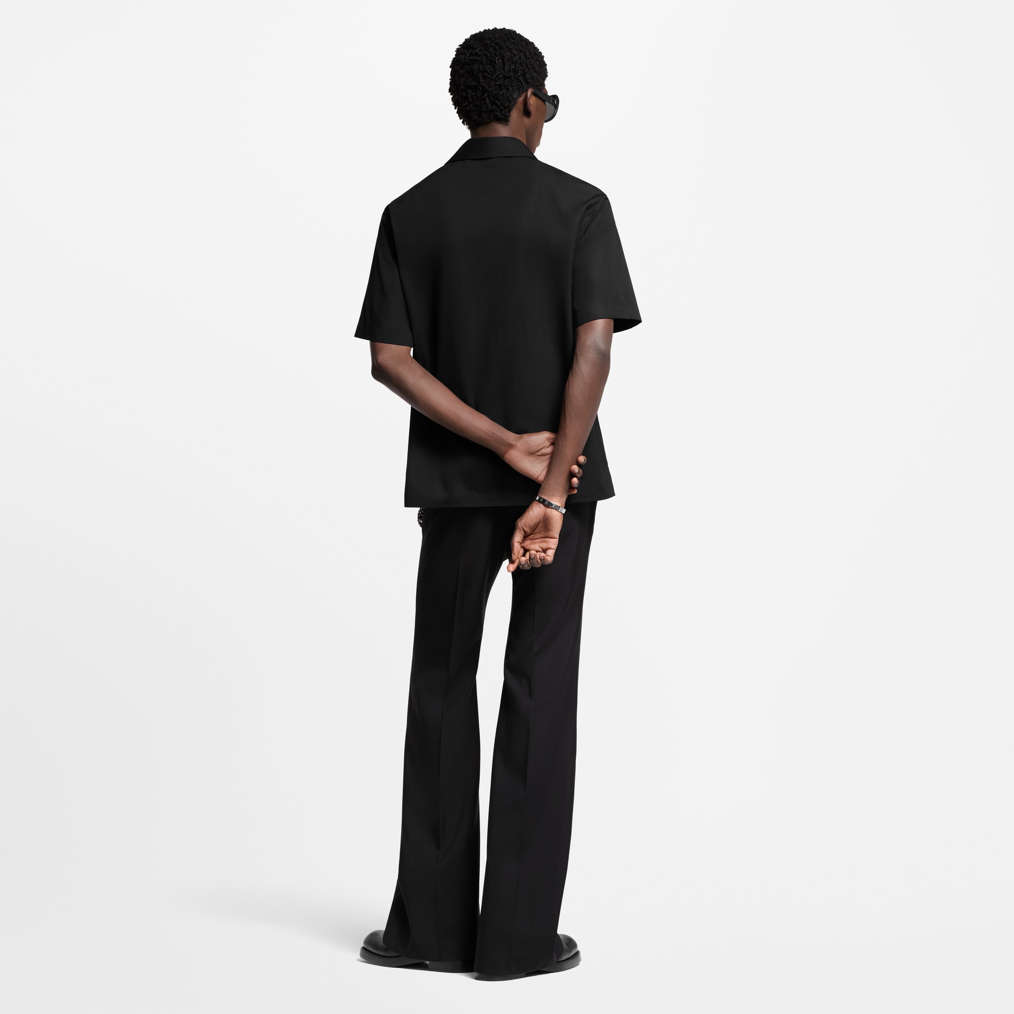 Embroidered Short-Sleeved Cotton Shirt  in Men