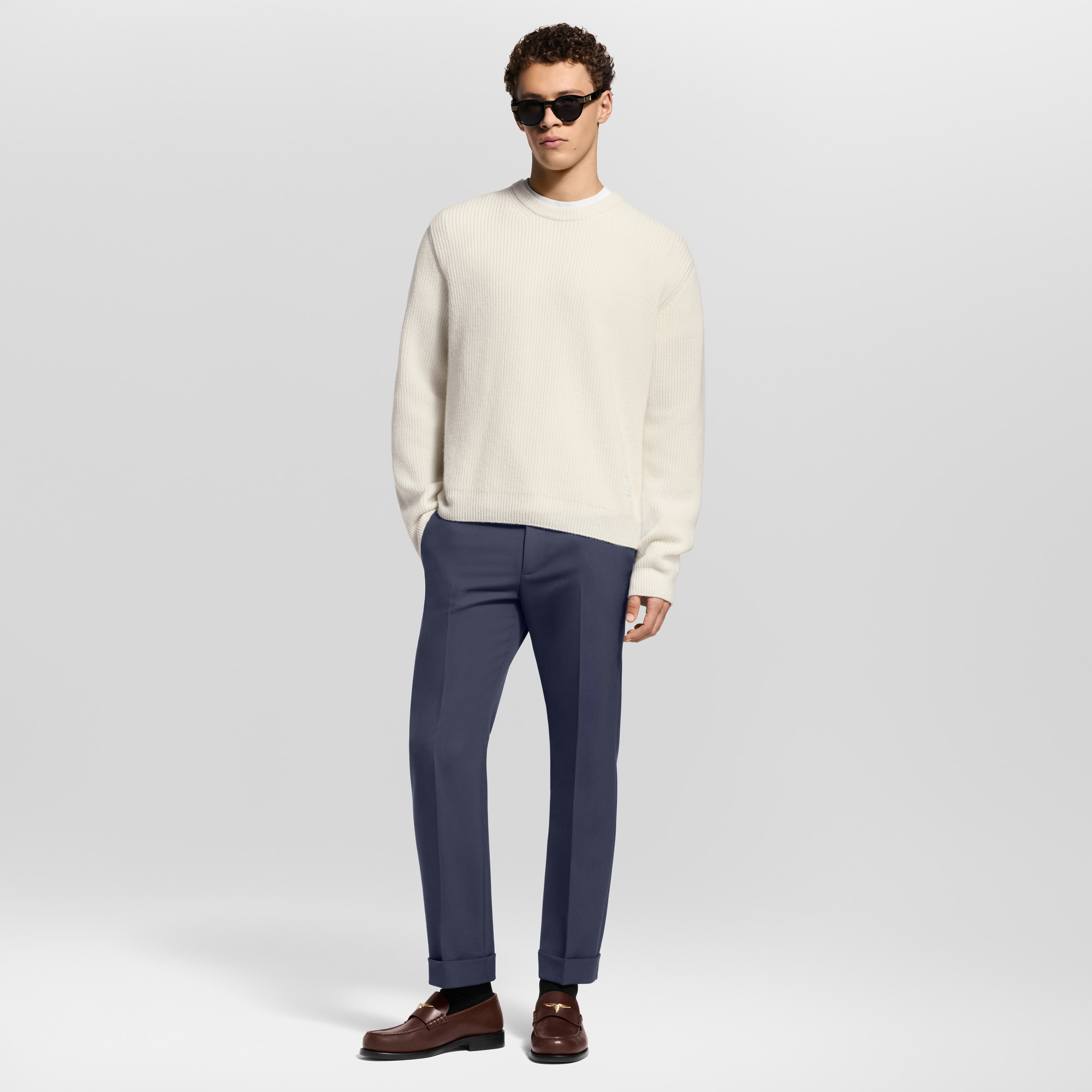Embroidered Signature Cashmere Crewneck  in Men