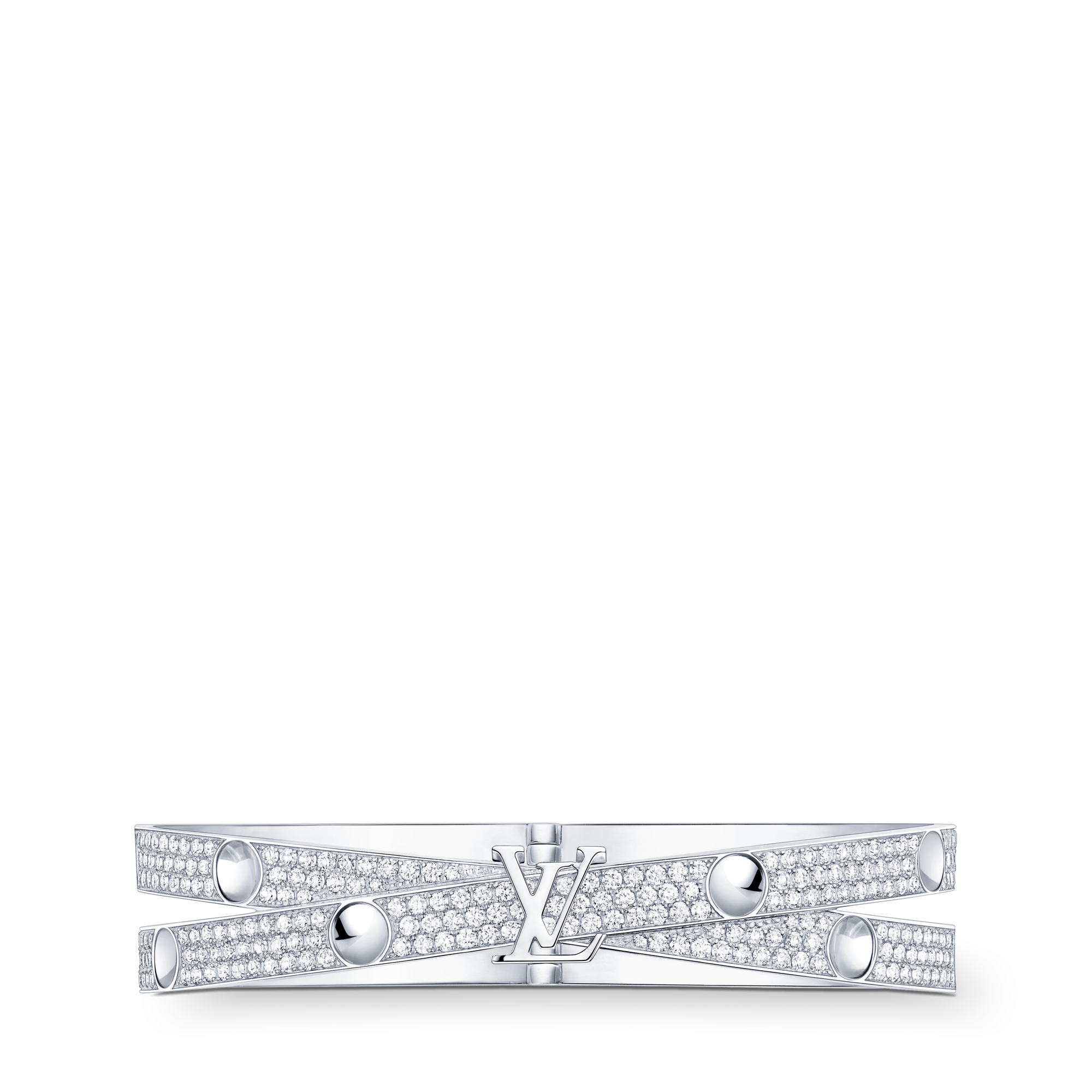 Empreinte Double Bangle, White Gold and Diamonds  in Jewelry