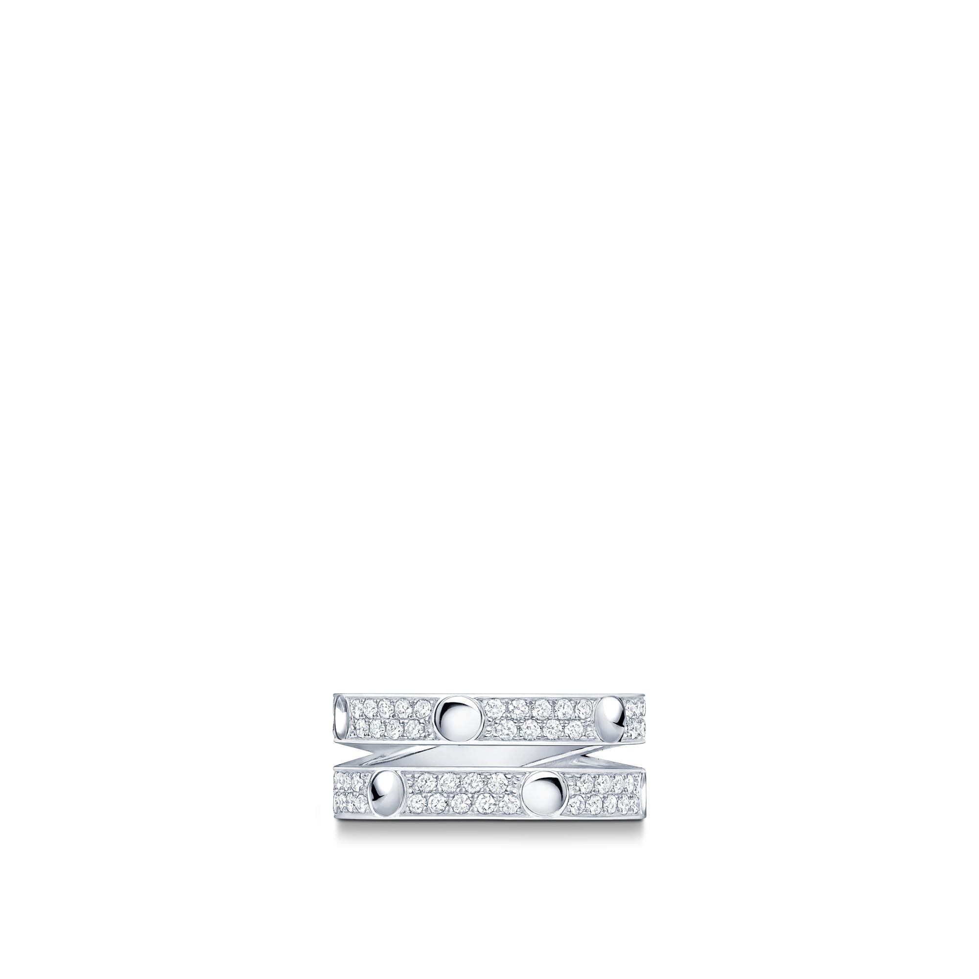 Empreinte Double Ring, White Gold and Diamonds  in Jewelry