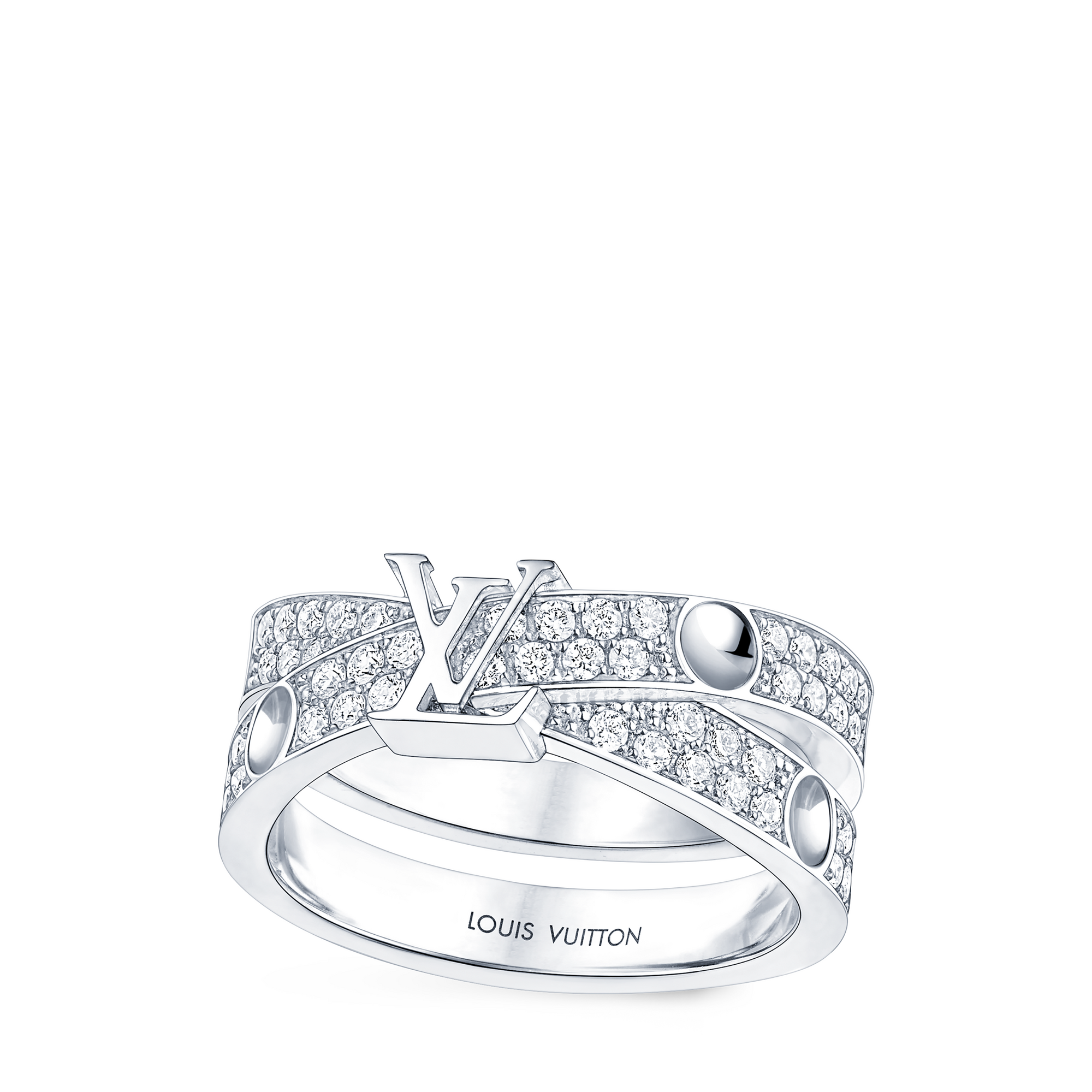 Empreinte Double Ring, White Gold and Diamonds  in Jewelry