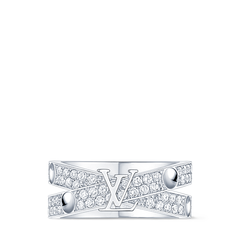 Empreinte Double Ring, White Gold and Diamonds in Jewelry's Categories All Fine Jewelry collections by Louis Vuitton (Product zoom)