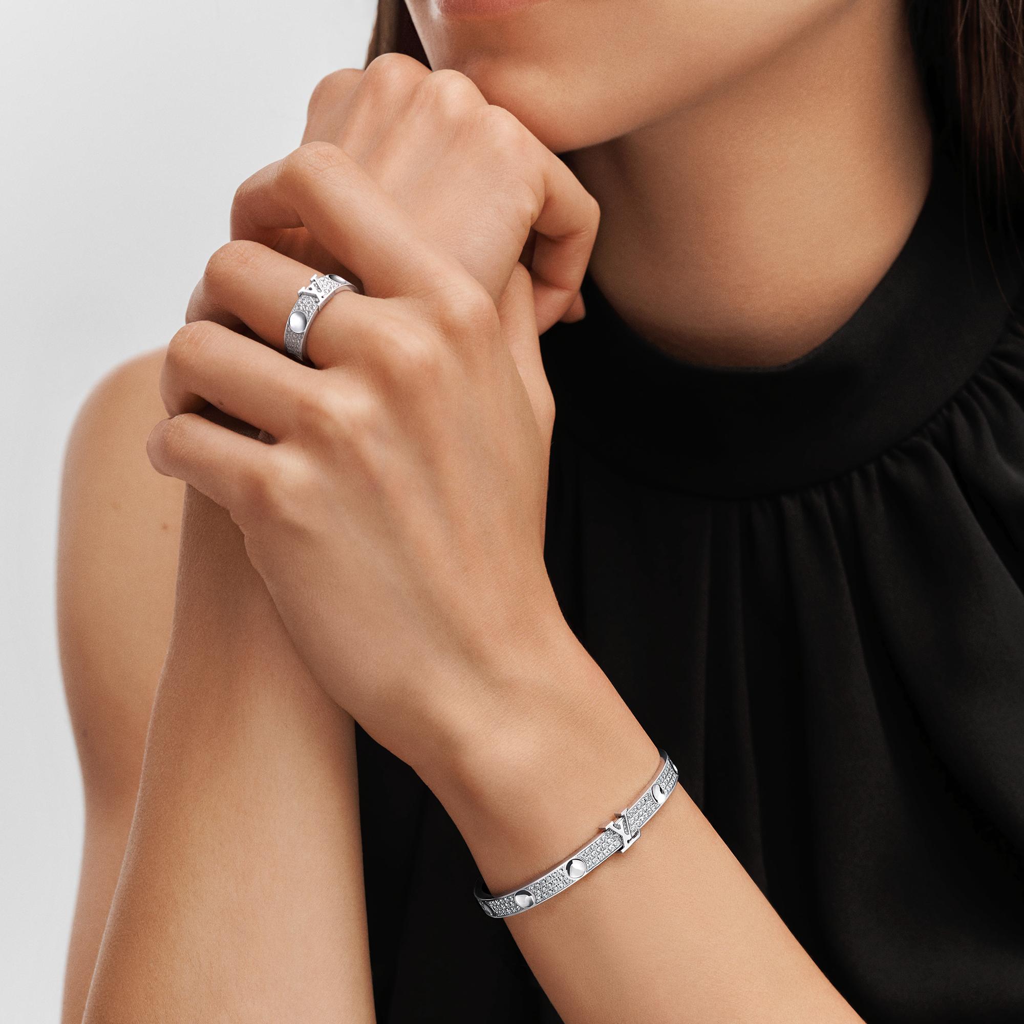 Empreinte Medium Bangle, White Gold and Diamonds  in Jewelry