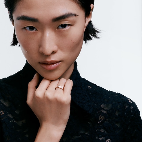 Empreinte Medium Ring, Pink Gold and Diamonds in Jewelry's Categories Rings collections by Louis Vuitton (Product zoom)