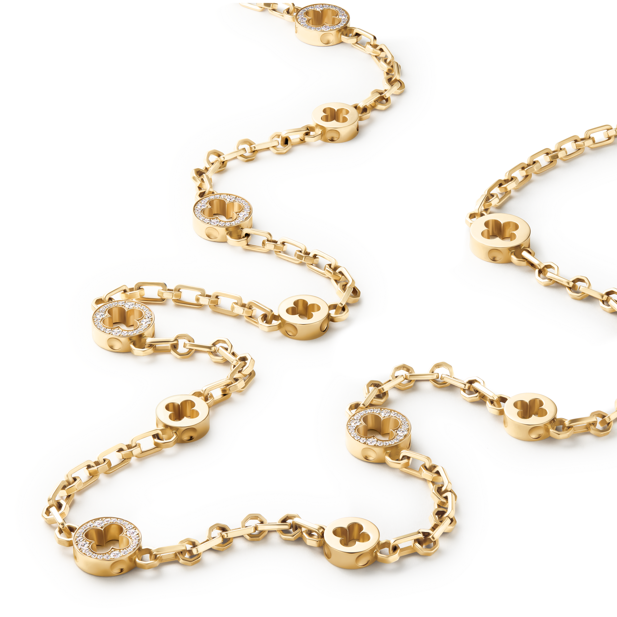 Empreinte Transformable Long Necklace, Yellow Gold and Diamonds  in Jewelry