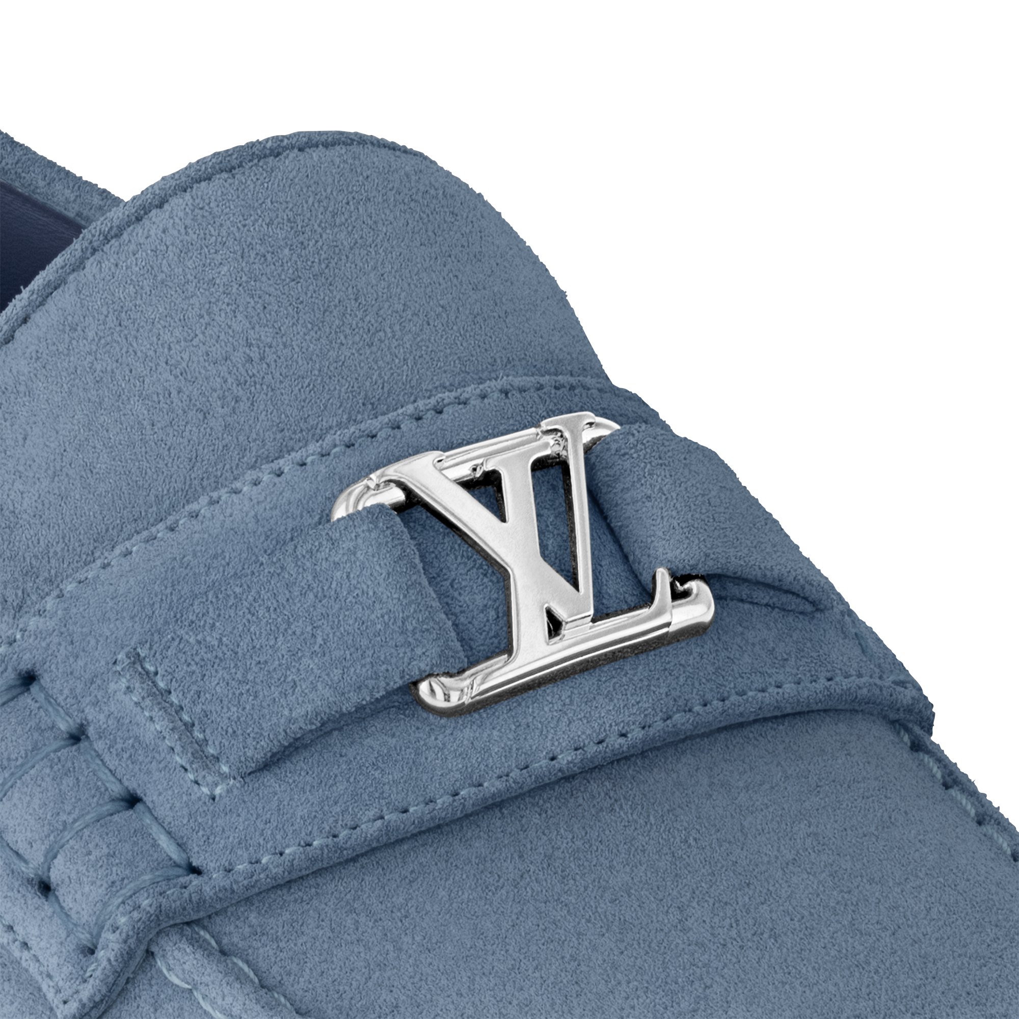 Louis Vuitton Navy Suede Estate Loafers Gloria flats Louis Vuitton Navy size 4 UK in Suede - 48113685 main image 4