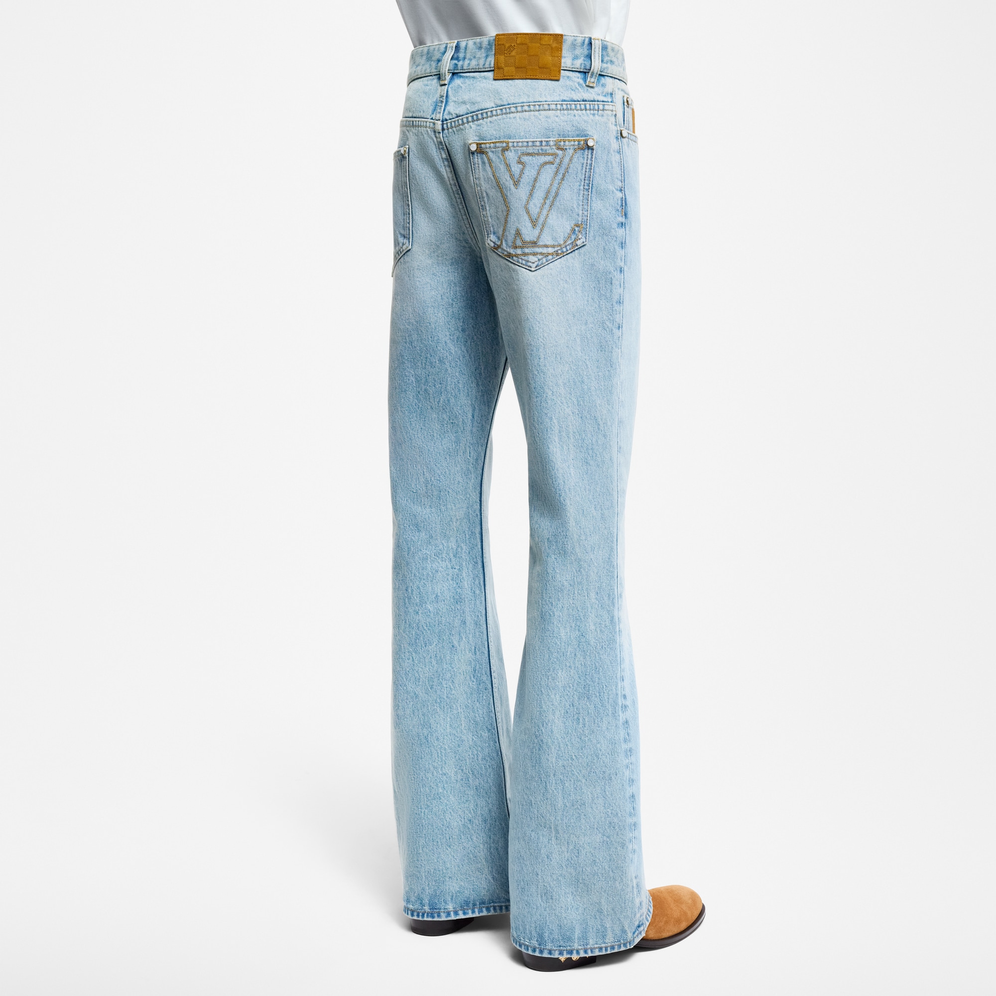 Flared Fit Denim Pants  in Men