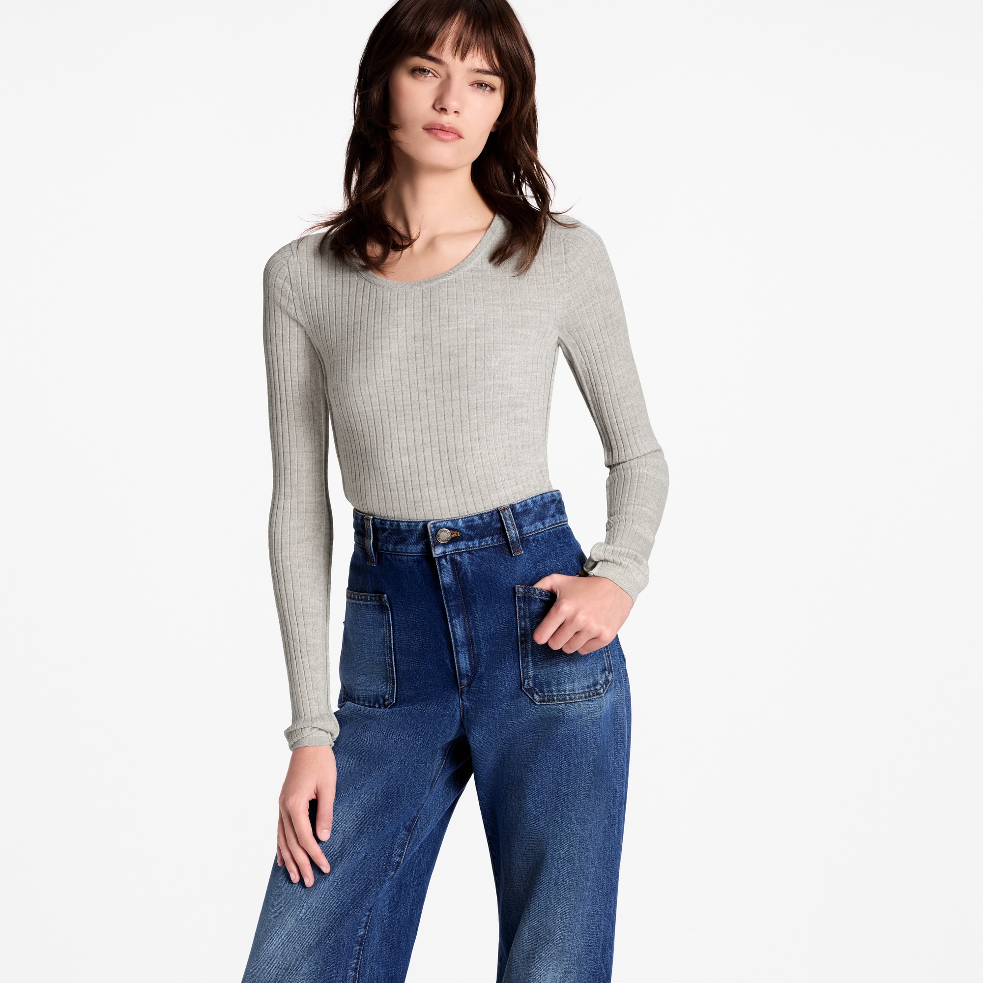 Flared Patch Pocket Jeans  in Women